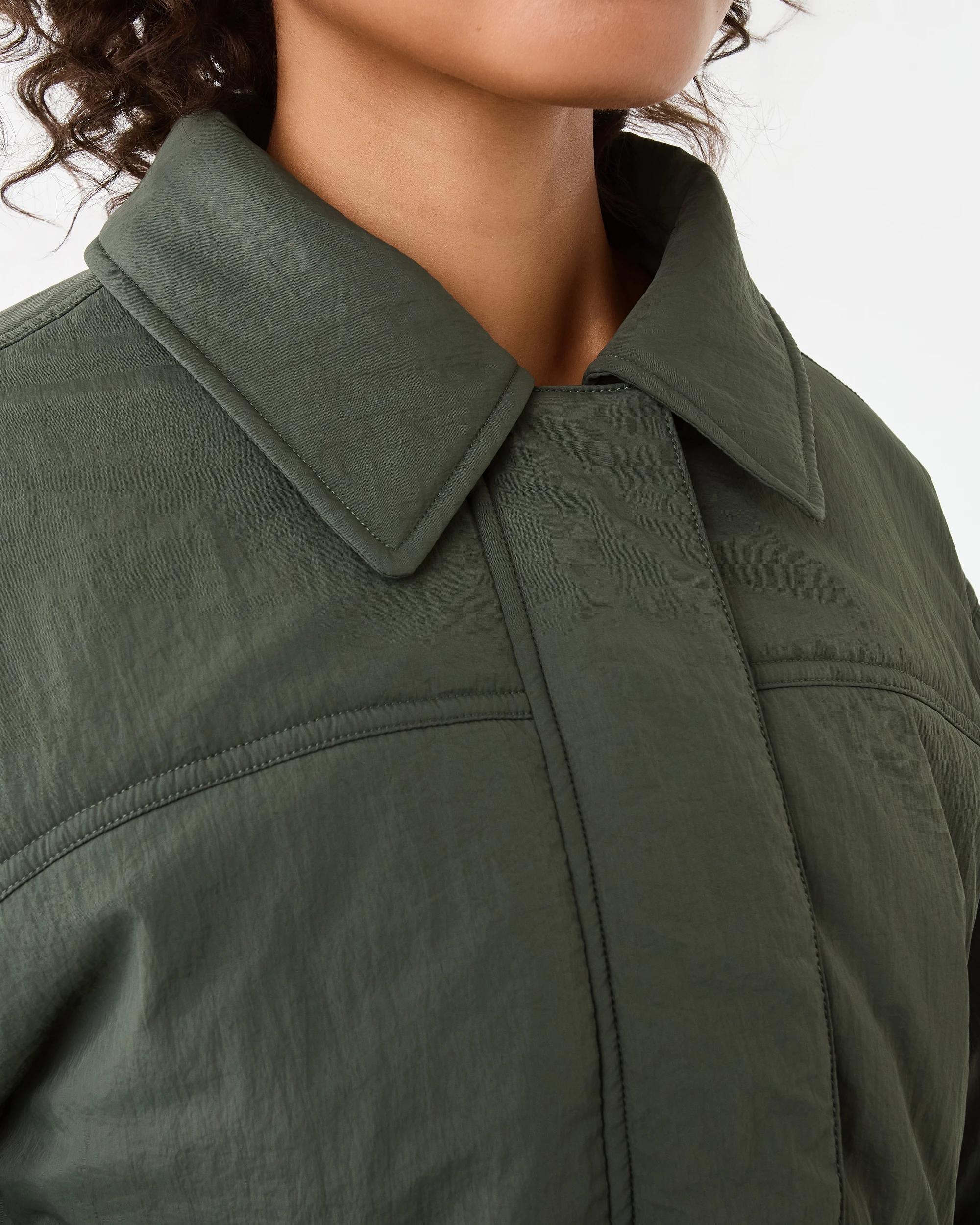 9 Active Womens Zip Through Sports Bomber Jacket Cargo Grn, 9 of 10