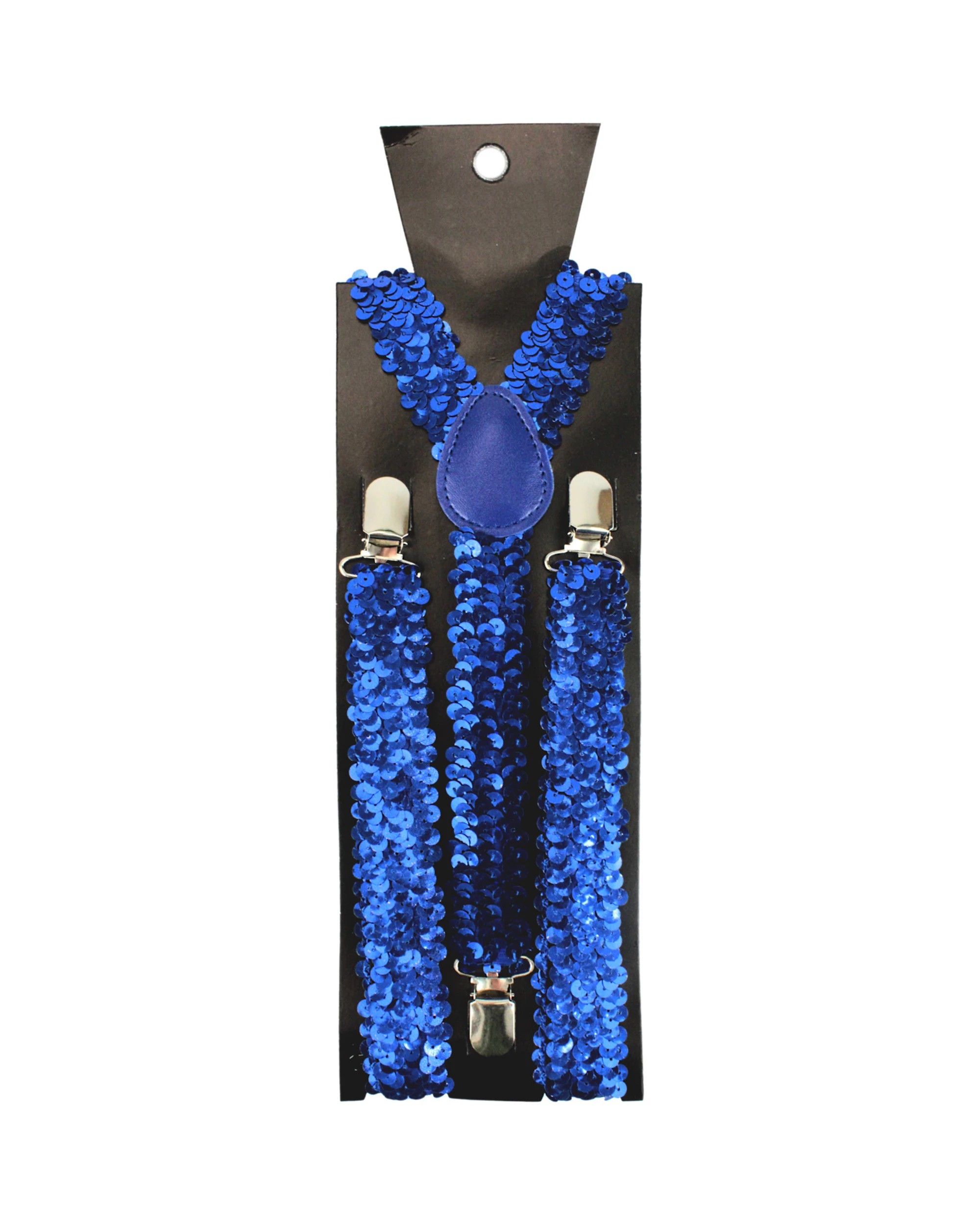 1 Partyrama Sequin Suspender Braces - Blue, 1 of 1