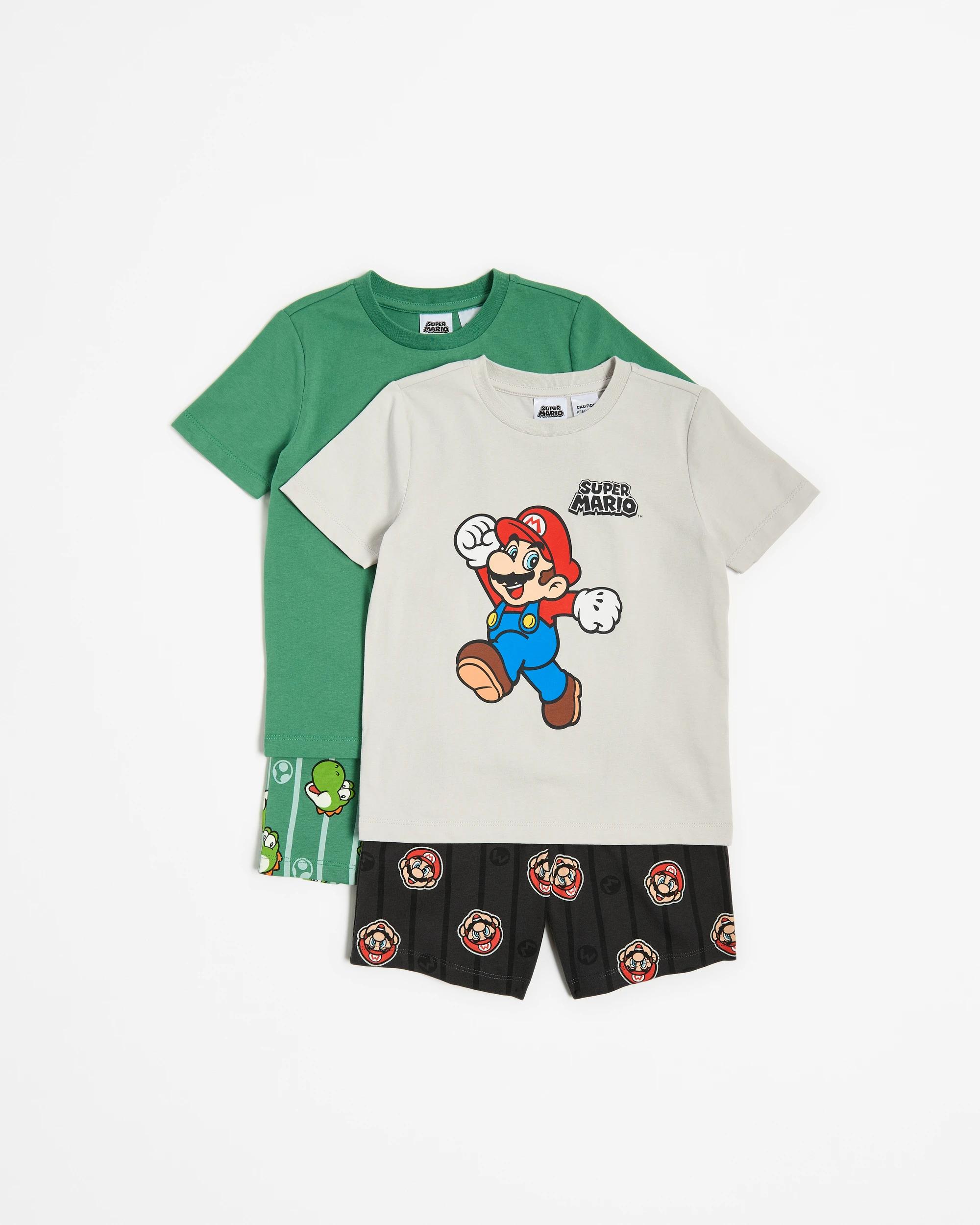 1 Super Mario Australian Cotton Younger Boys Pyjama Set 2 Pack MULTI, 1 of 8