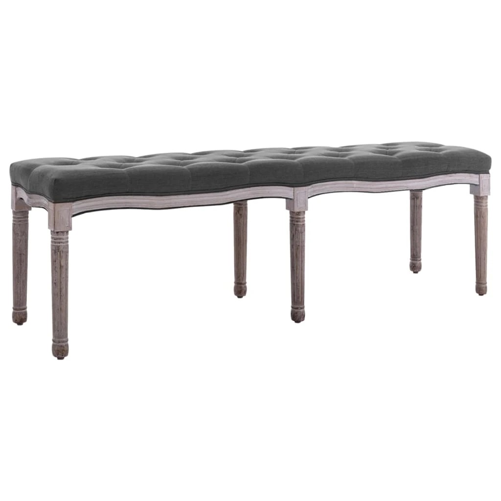 1 Vidaxl Bench Linen Solid Wood Dark - Grey, 1 of 6