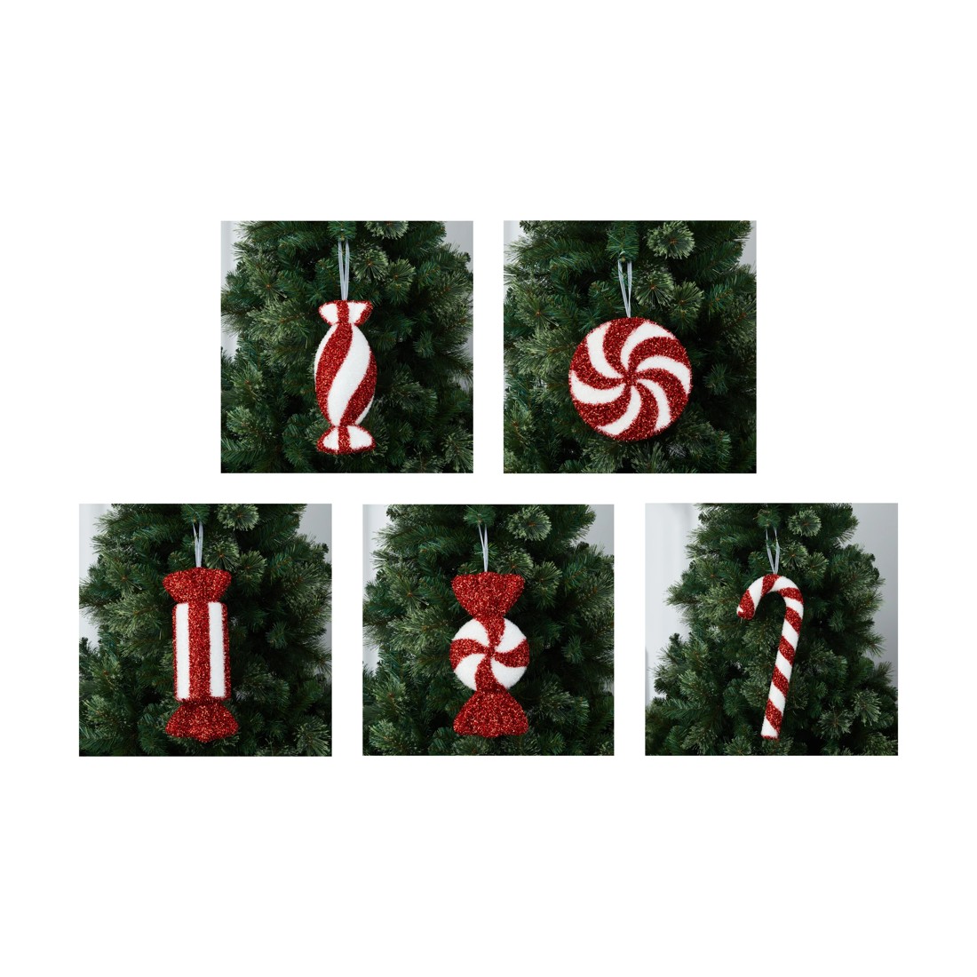 7 Large Tinsel Sweet Decoration - Assorted, 7 of 8