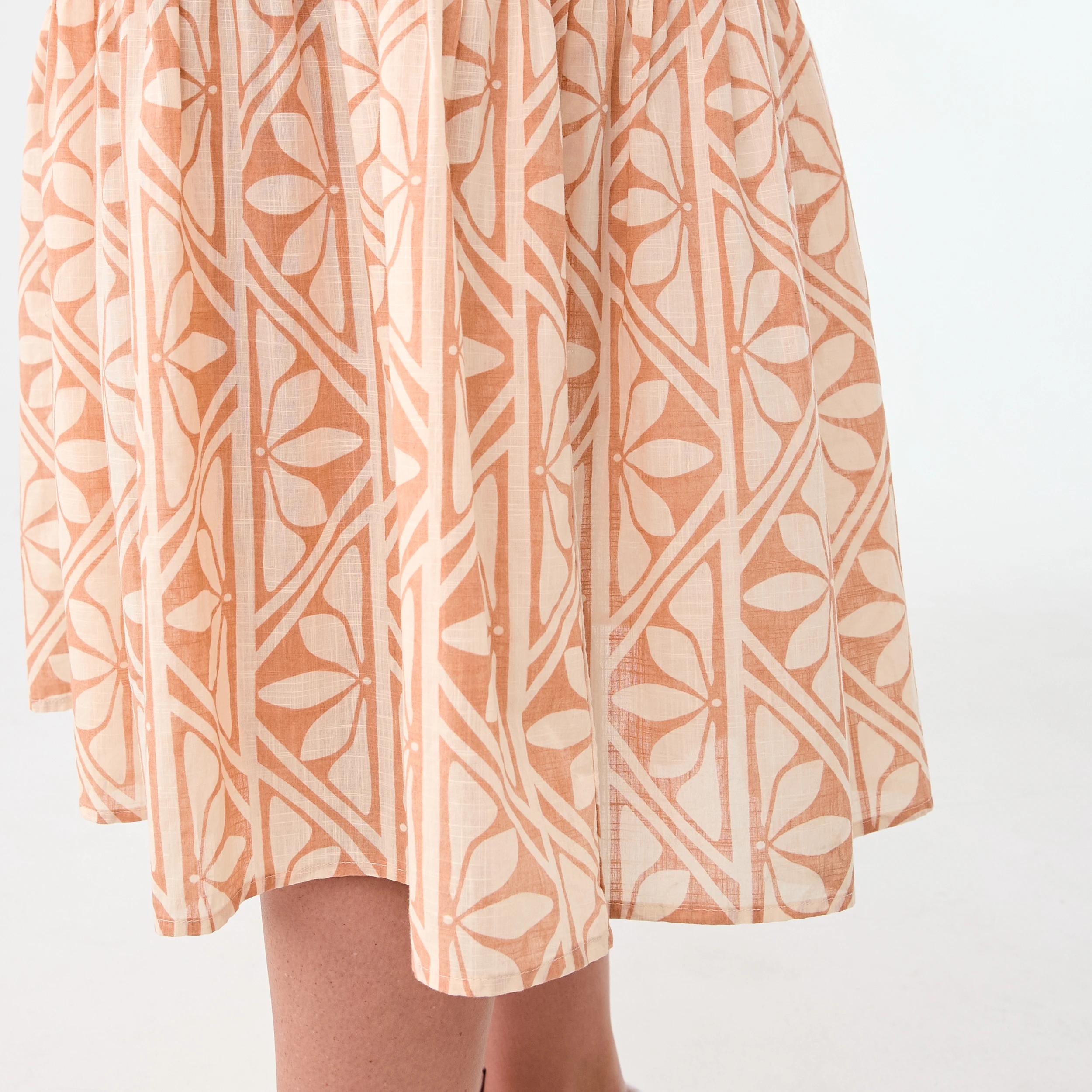 8 Sleeveless Flutter Tie Detail Midi Dress Flrl Tile, 8 of 8