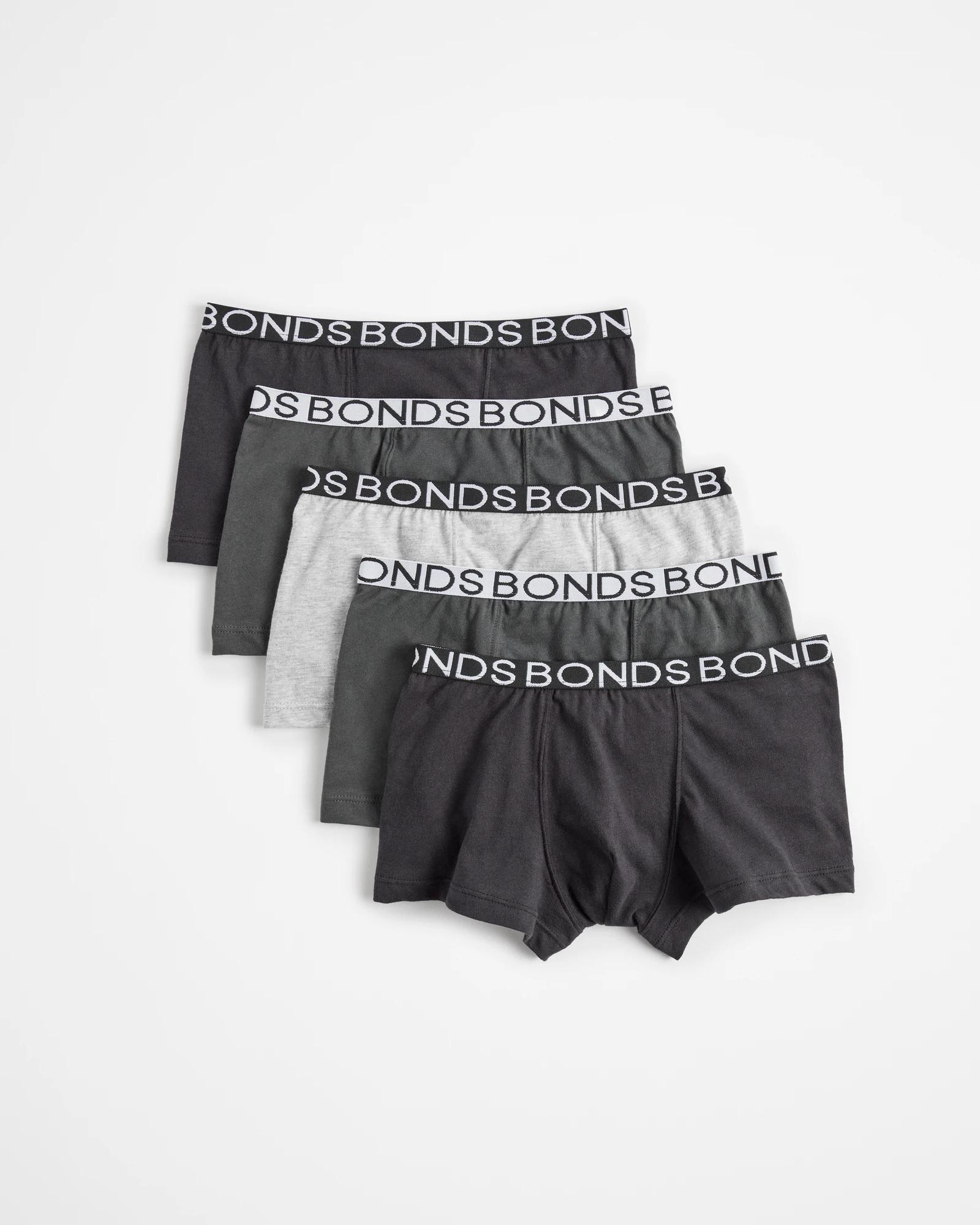 1 Bonds Boys Trunks 5 Pack GREY / MULTI, 1 of 1