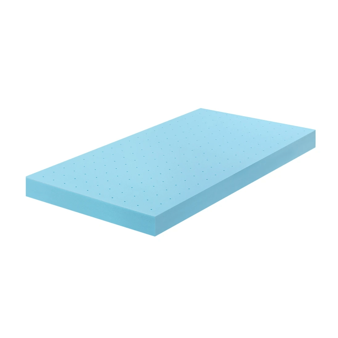 1 Giselle 12cm Memory Foam Mattress Topper Ventilated Cool Gel Bamboo Cover King Single - Blue, 1 of 2