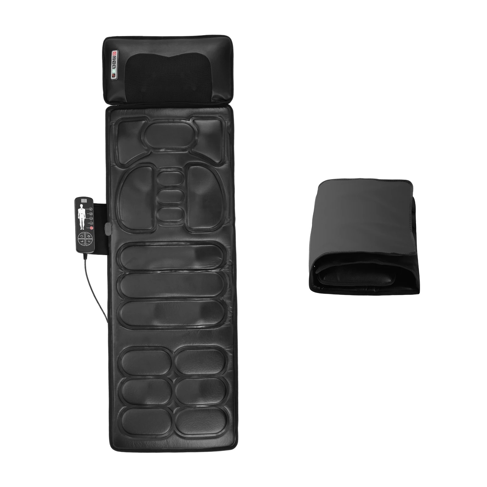 3 HOMASA Vibration Massage Mat Heated Shiatsu Neck Massager Full Body Electric Heating Pad Shoulder Back Leg Heater, 3 of 5