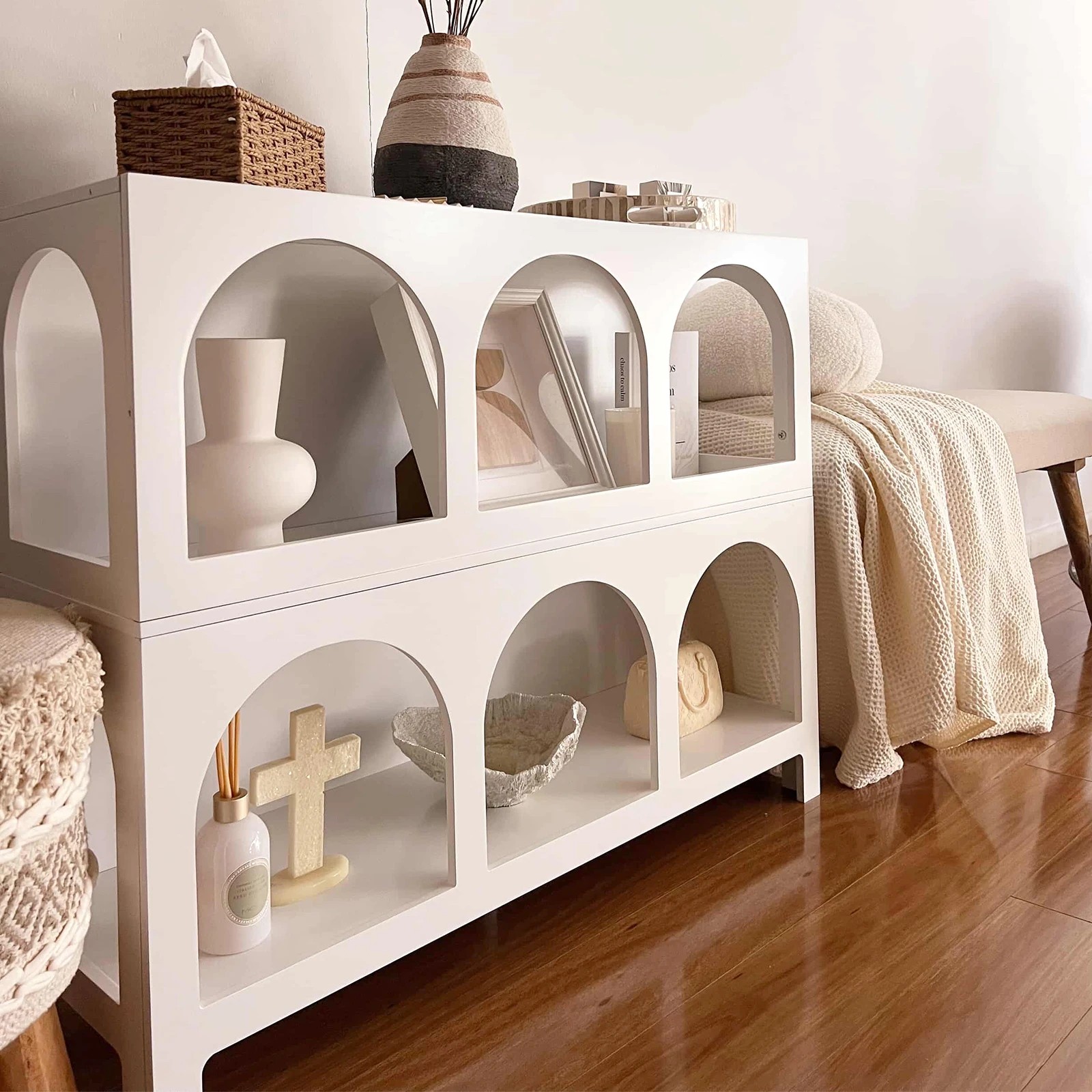 9 Oikiture Shelving Unit Display Shelf Storage Stand Bookcase Bookshelf
 - White, 9 of 10