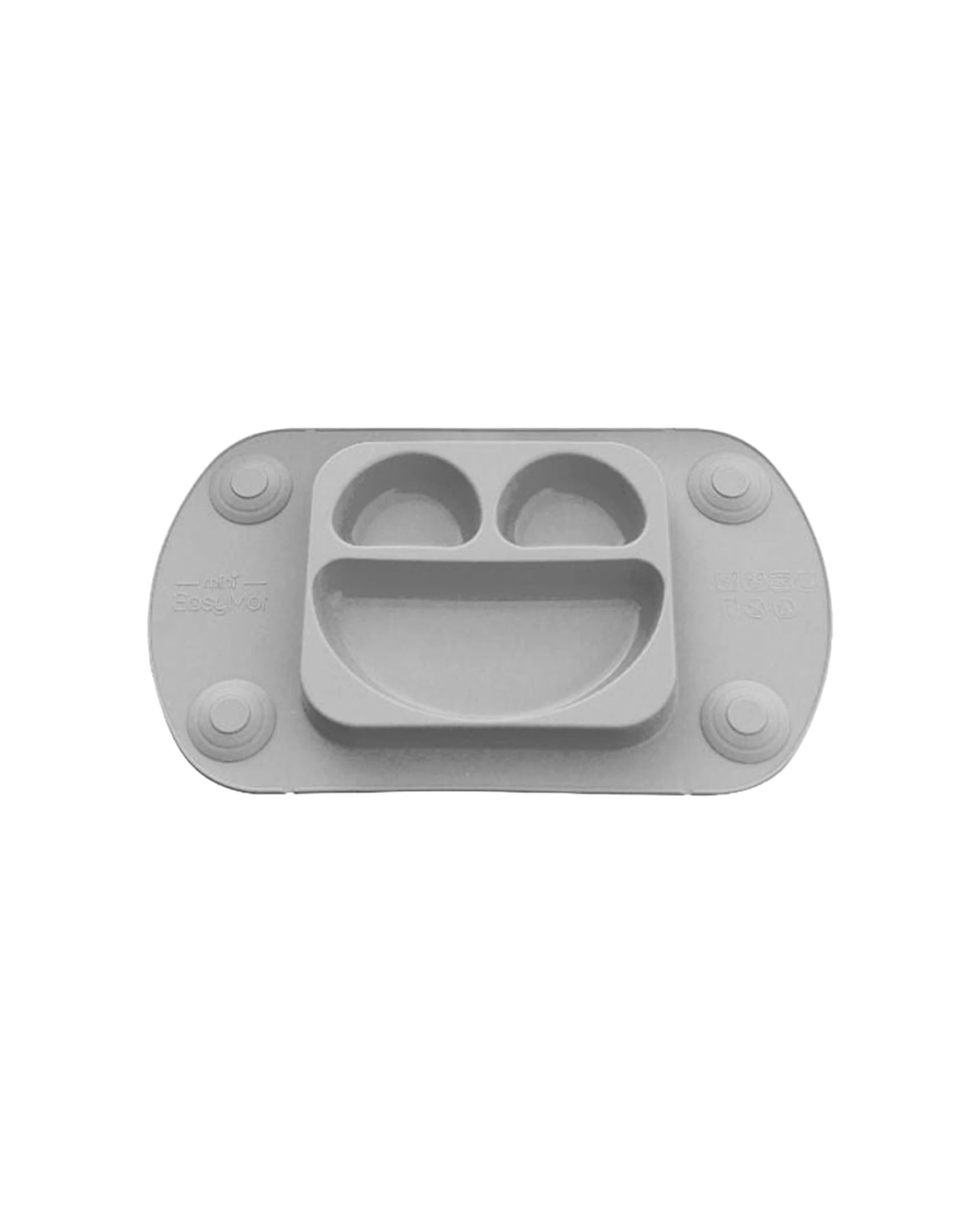 1 EasyTots Easymat Mini Feeding Plate 5 Point Suction Baby Led Weaning Cool - Grey, 1 of 4