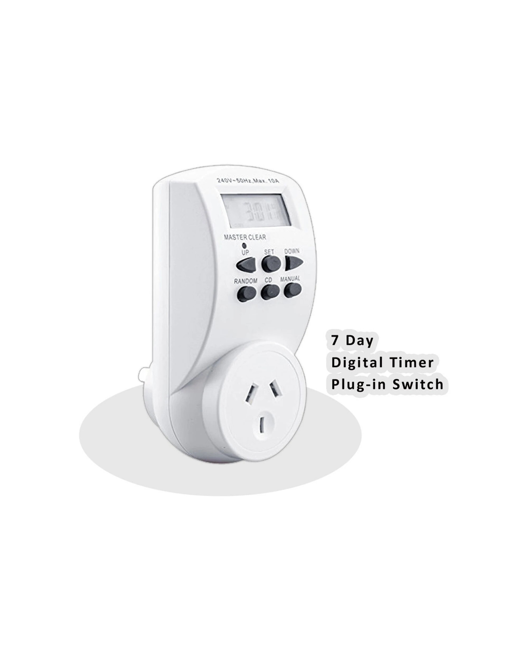 2 Sansai 7 Day 24hrs Outlet Powerplug Digital Timer 2400W 240V 10A Max LCD - White, 2 of 2