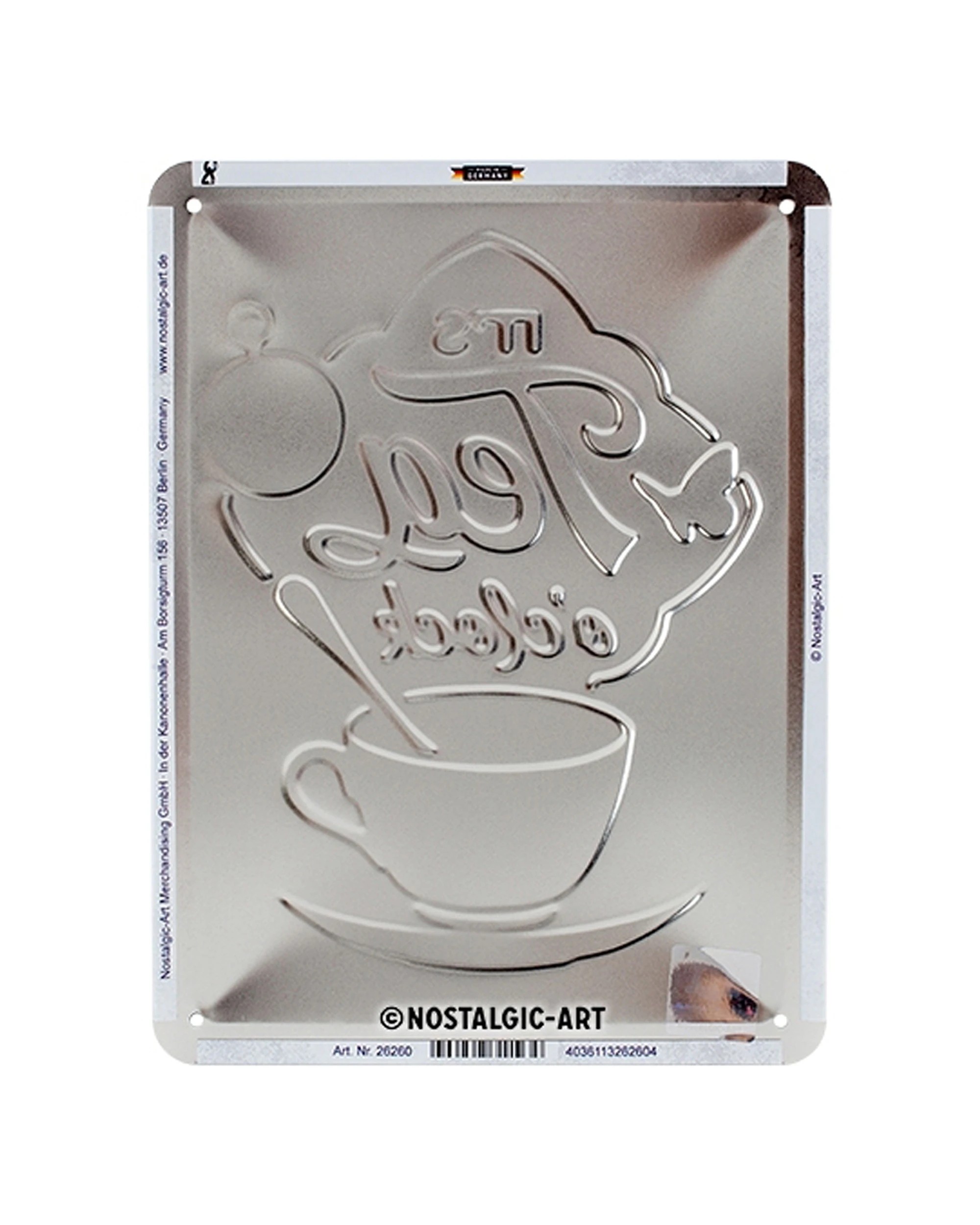 2 Nostalgic-Art 15x20cm Small Metal Sign - Its Tea OClock - Blue, 2 of 3