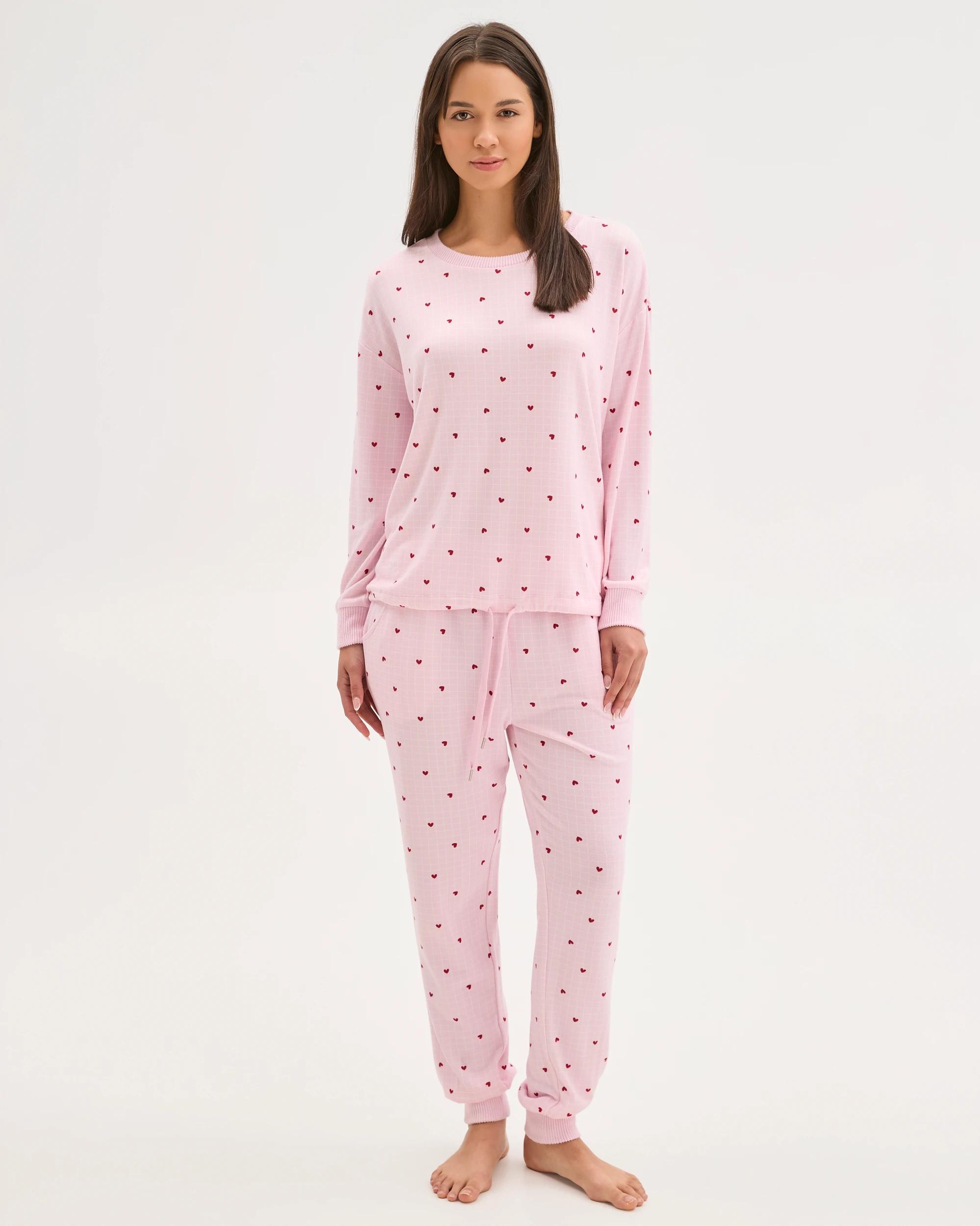 2 Target Woman Printed Cosy Pyjama Sleep Set HEART, 2 of 6