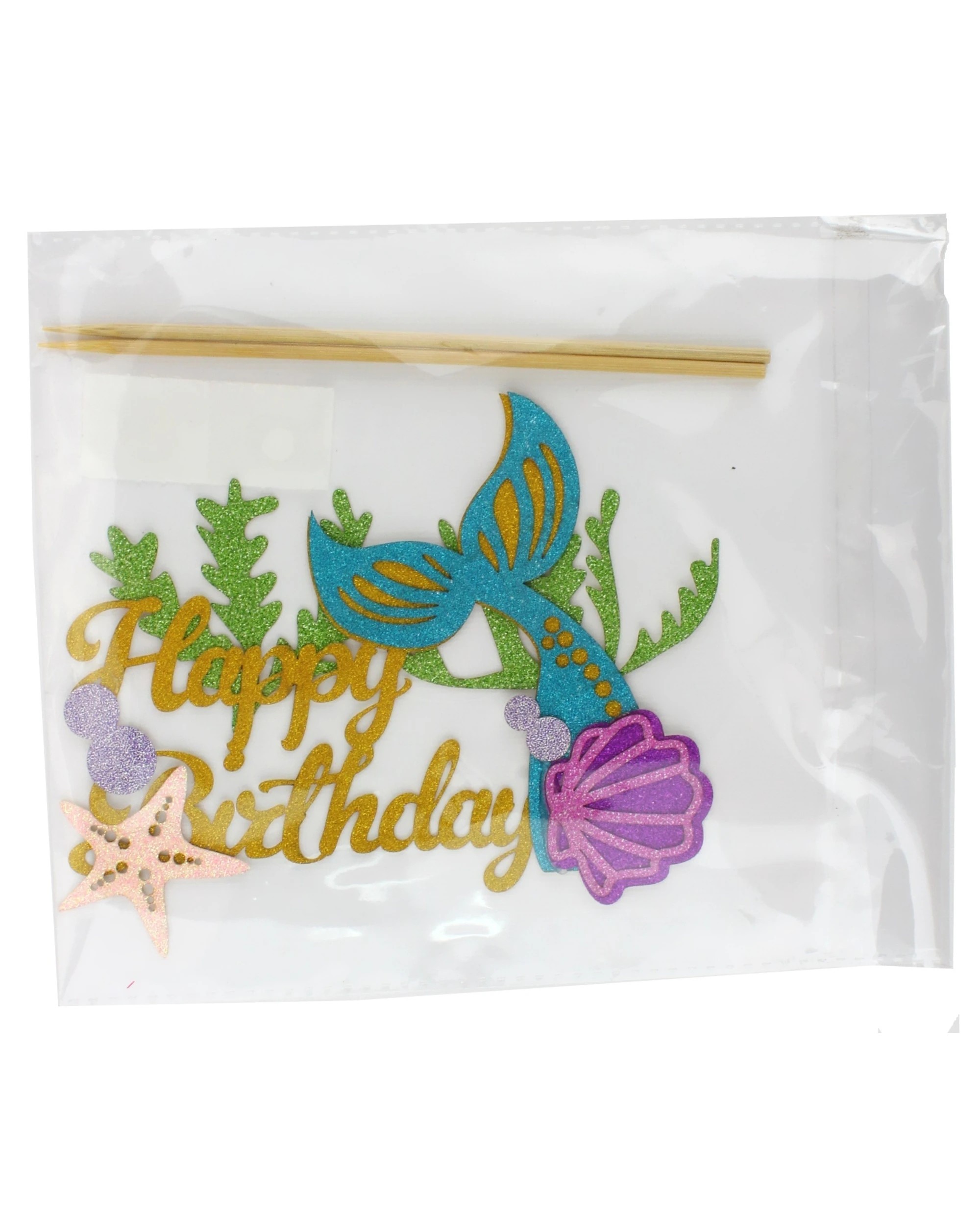 3 Partyrama Glitter Mermaid Paper Cake Topper, 3 of 3