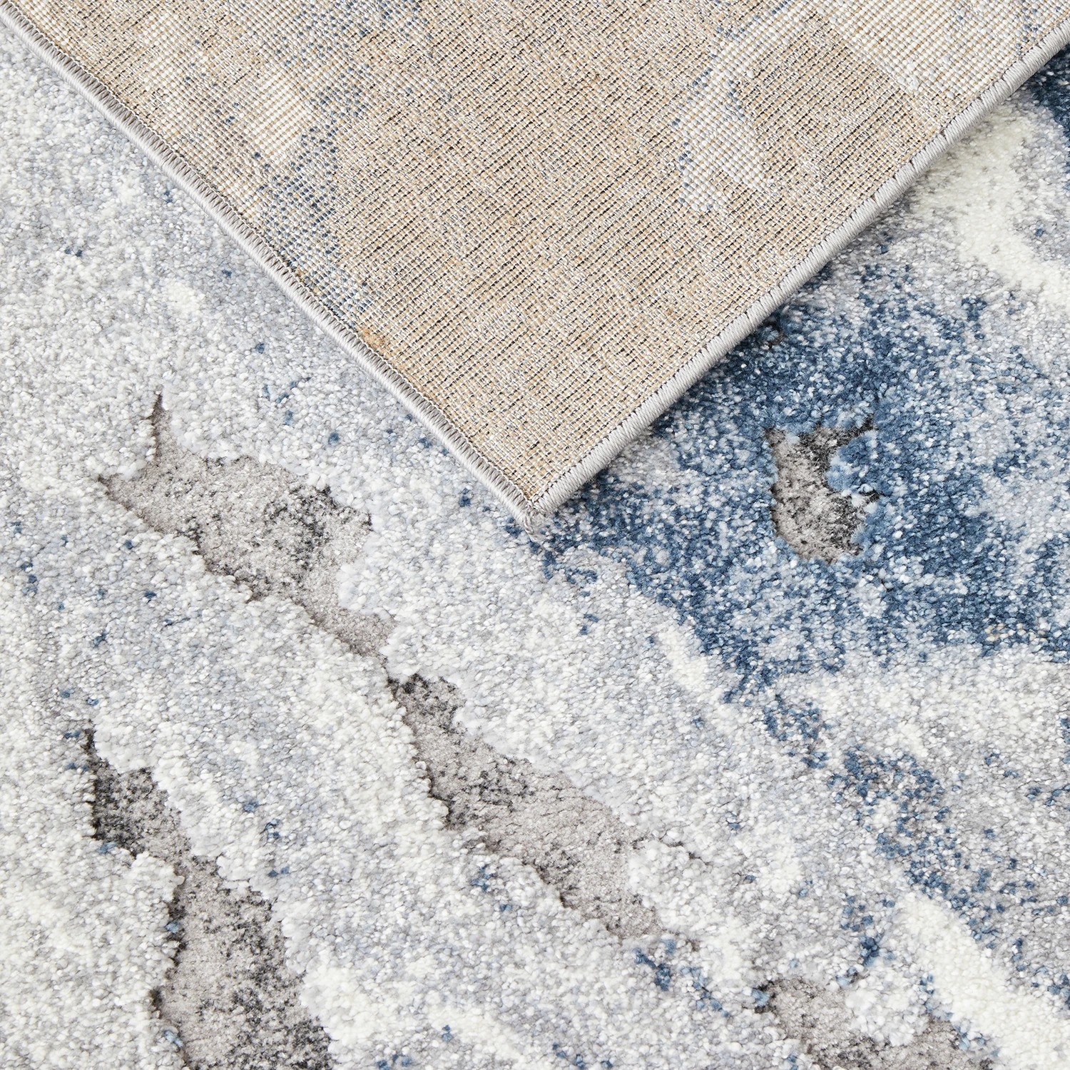 5 Common Ground Rugs Stonefall 222 400x80cm - Large Runner Power Loomed Pet Friendly Rug - Blue, 5 of 7