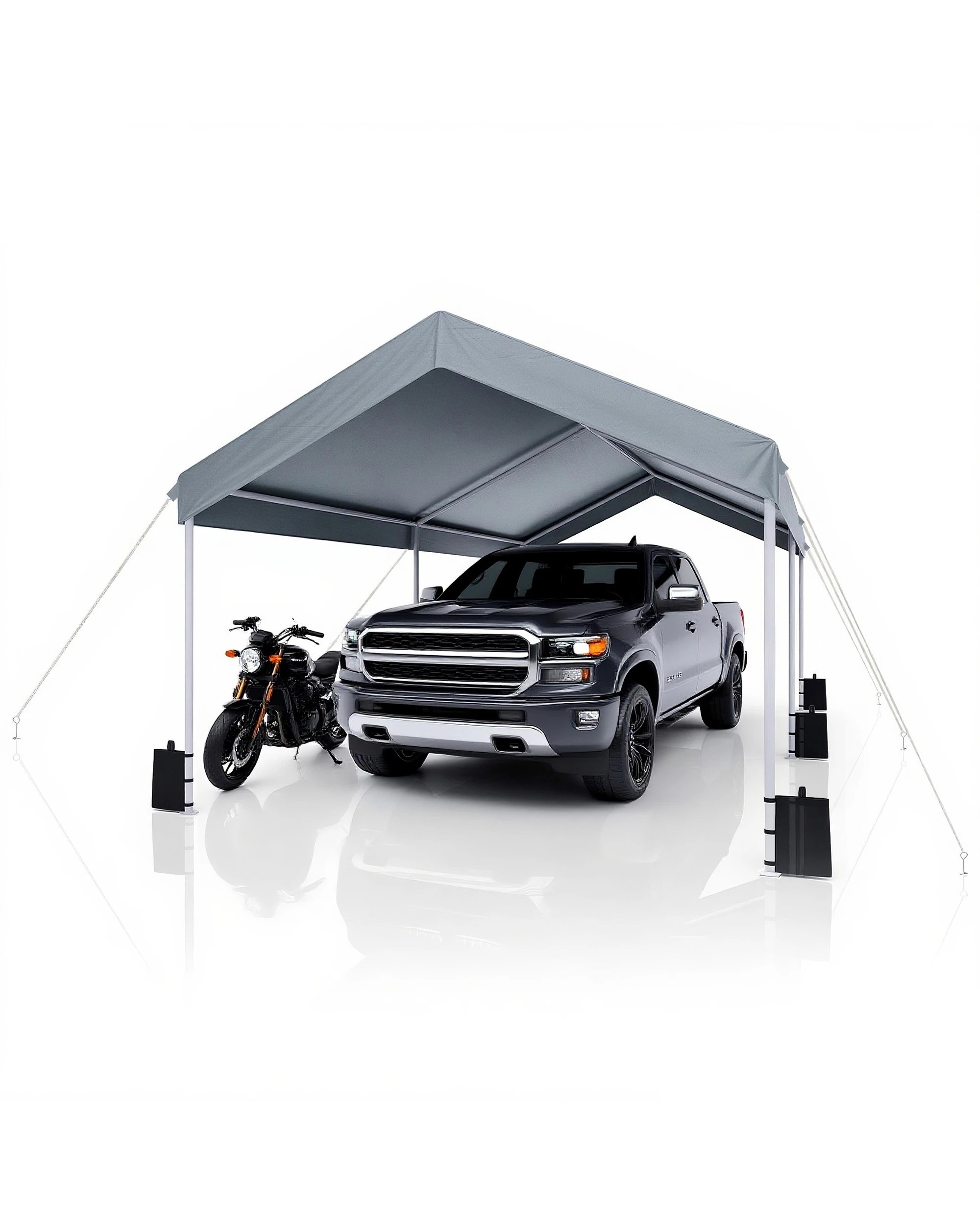 5 Advwin 3.68x6m Carport Canopy Portable Garage - Grey, 5 of 6