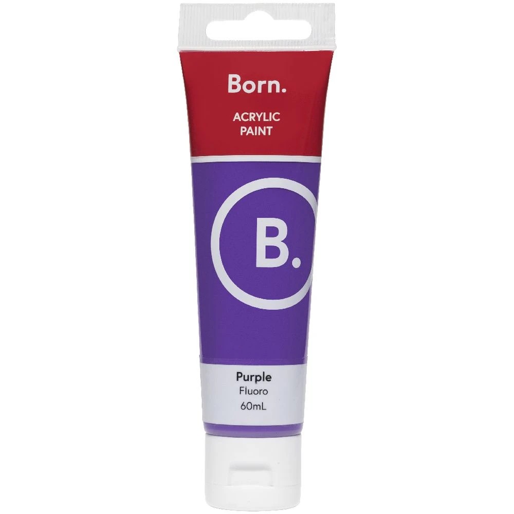 2 Born Acrylic Paint 60mL Fluoro Purple, 2 of 3