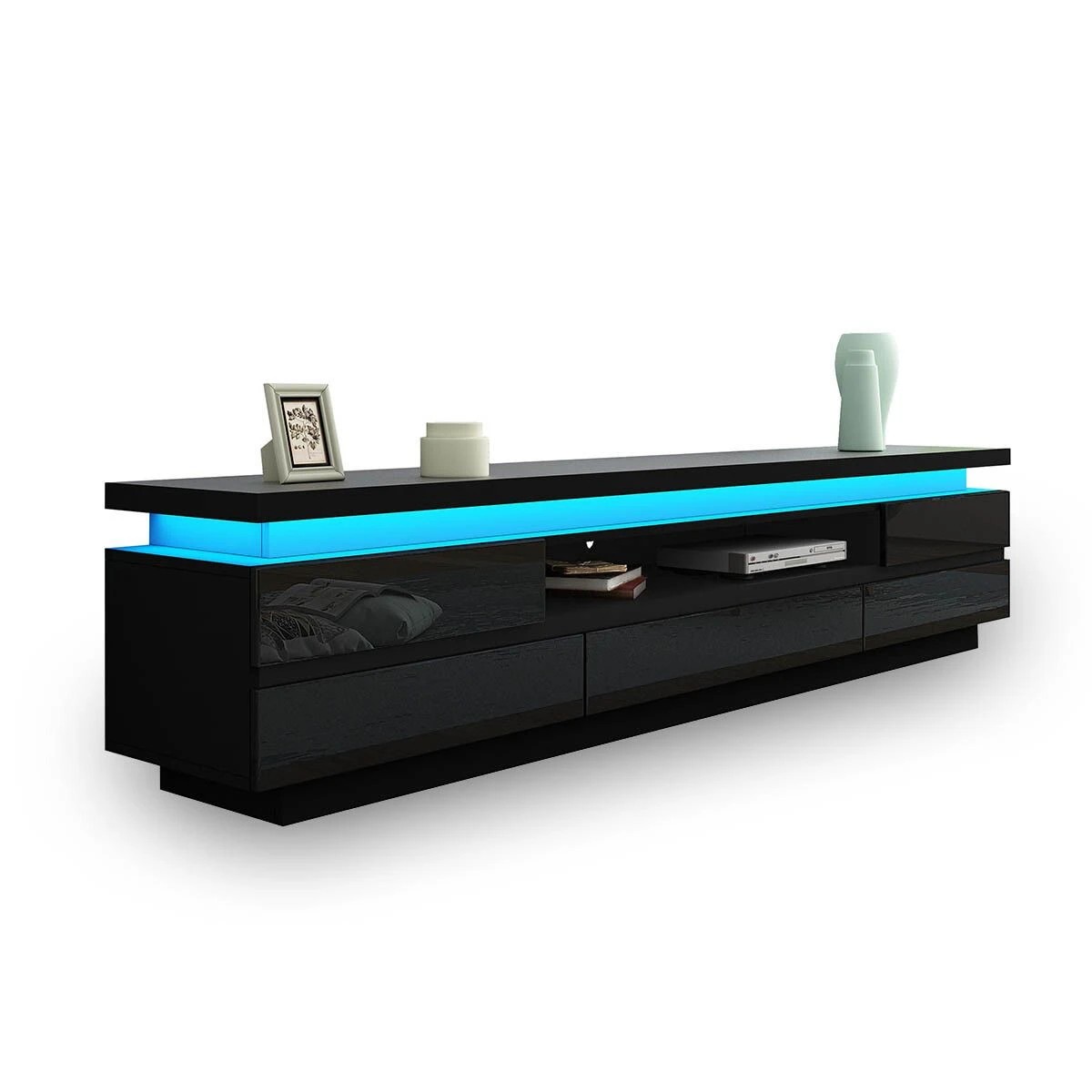 3 Ausway TV Cabinet Stand Entertainment Unit LED with 5 Drawers, 3 of 7