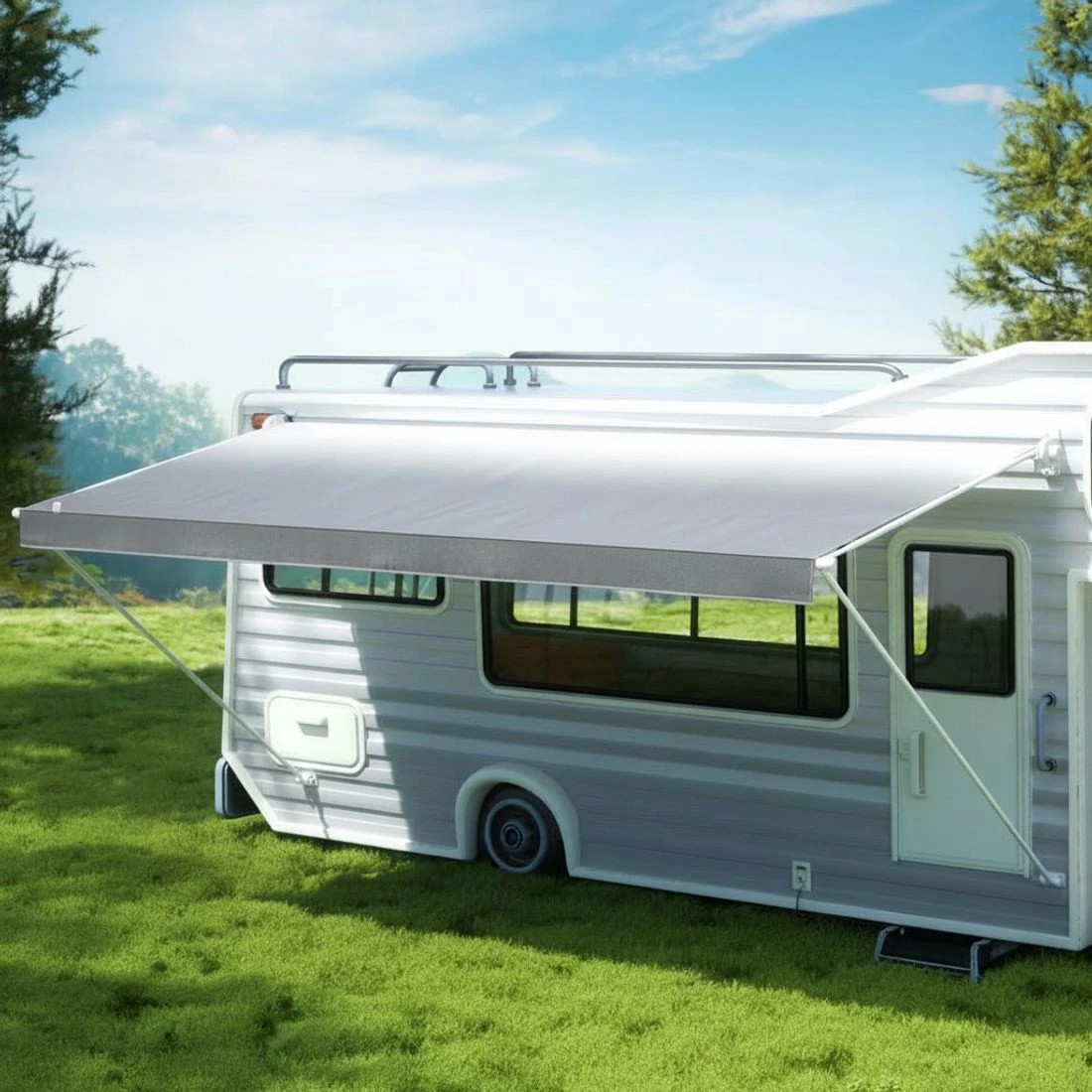 4 Weisshorn 17ft Caravan Awning RV Replacement Fabric 4.93M x - Grey, 4 of 5