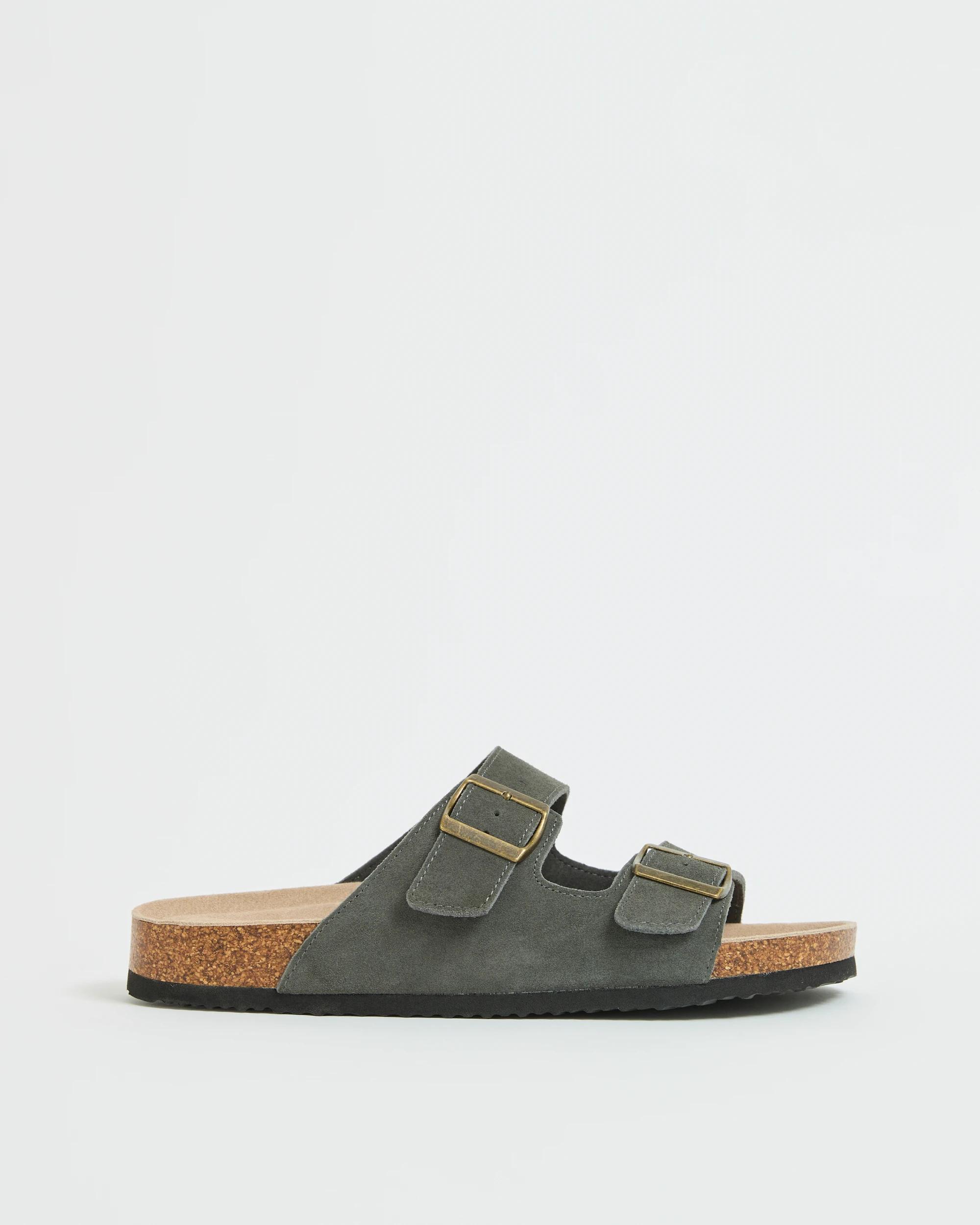 1 Target Man Leather Moulded Cork Sandals - Solo GREY SUEDE, 1 of 4
