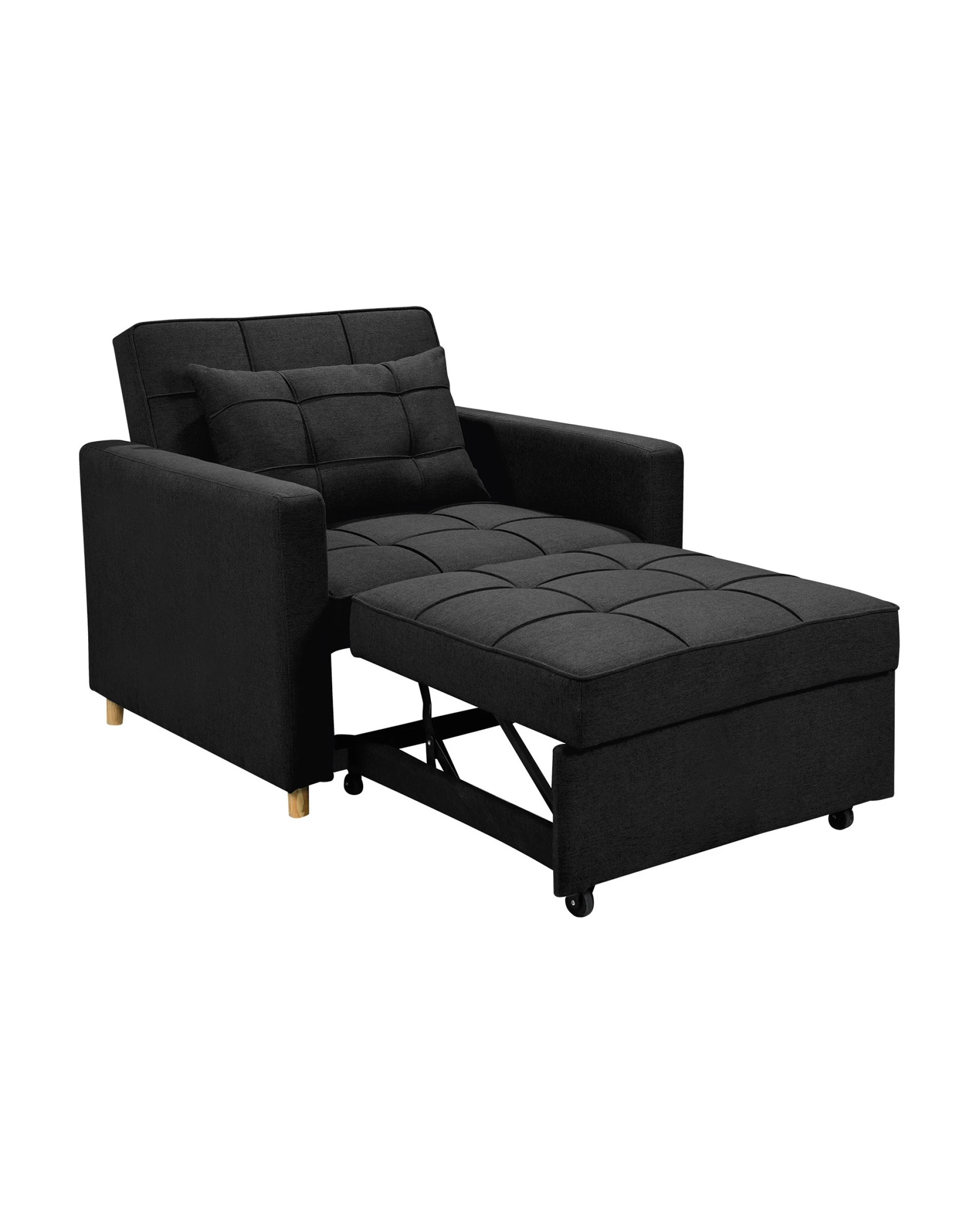 6 Suri 3-in-1 Convertible Lounge Chair Bed By Sarantino - Black, 6 of 10