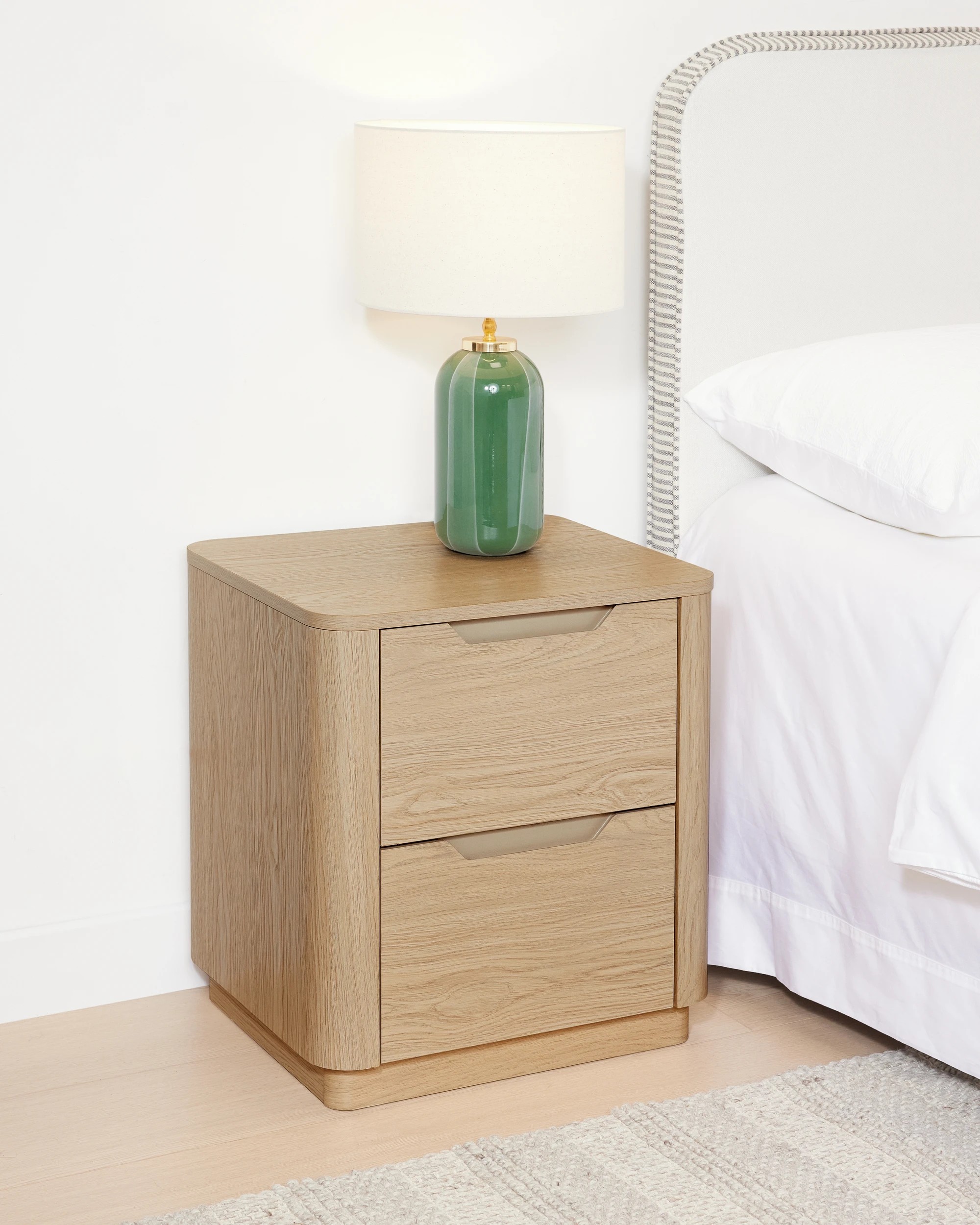 1 Miles 2 Drawer Bedside Table - Light Oak, 1 of 8