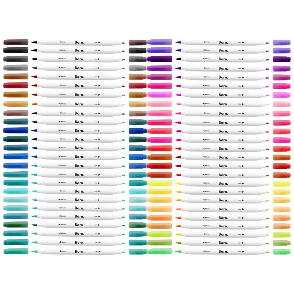 4 Born Dual-Tip Brush Markers 50 Pack Assorted, 4 of 4