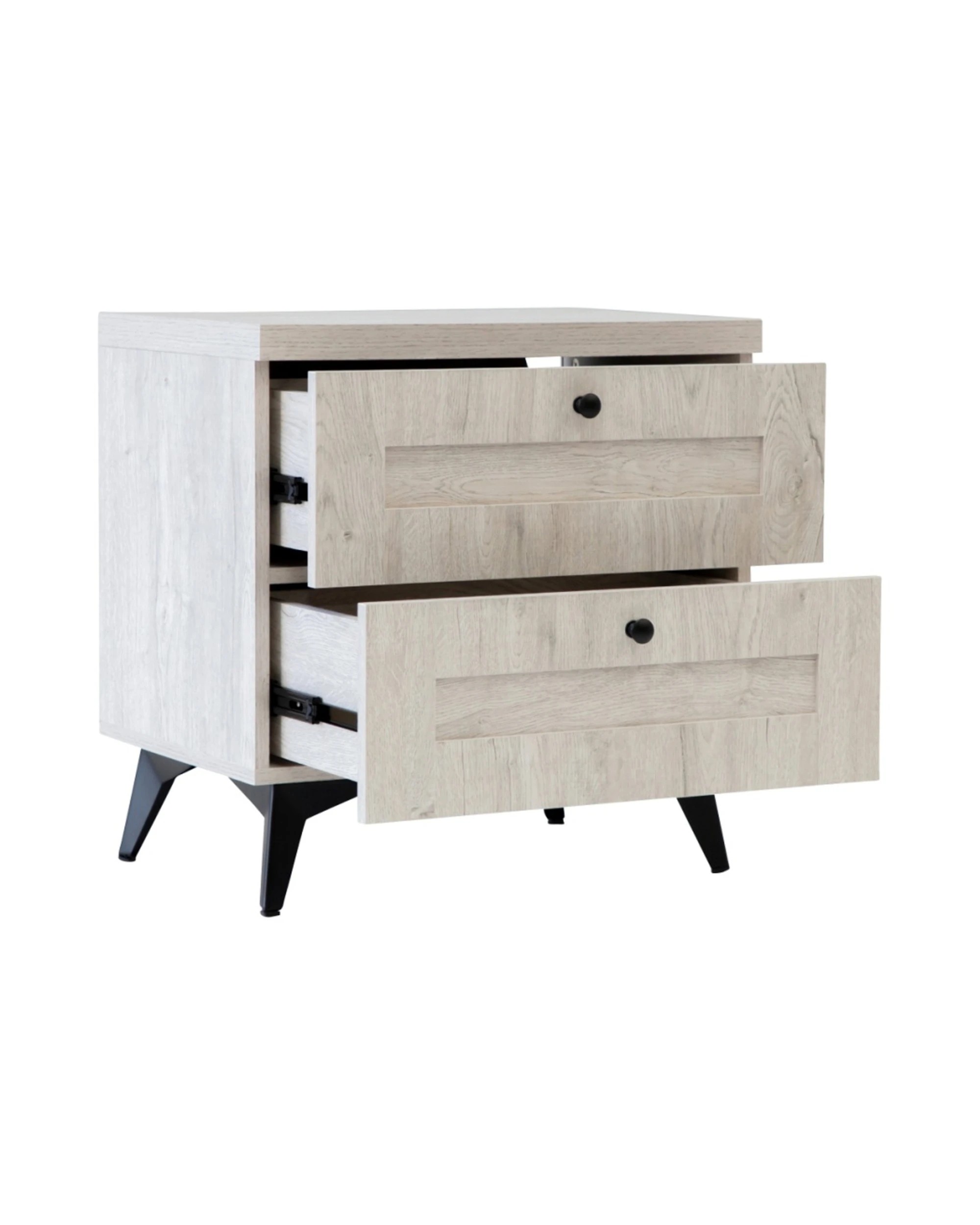 4 Alpine Bay Bayville Bedside Table 2 Drawer - Grey, 4 of 8
