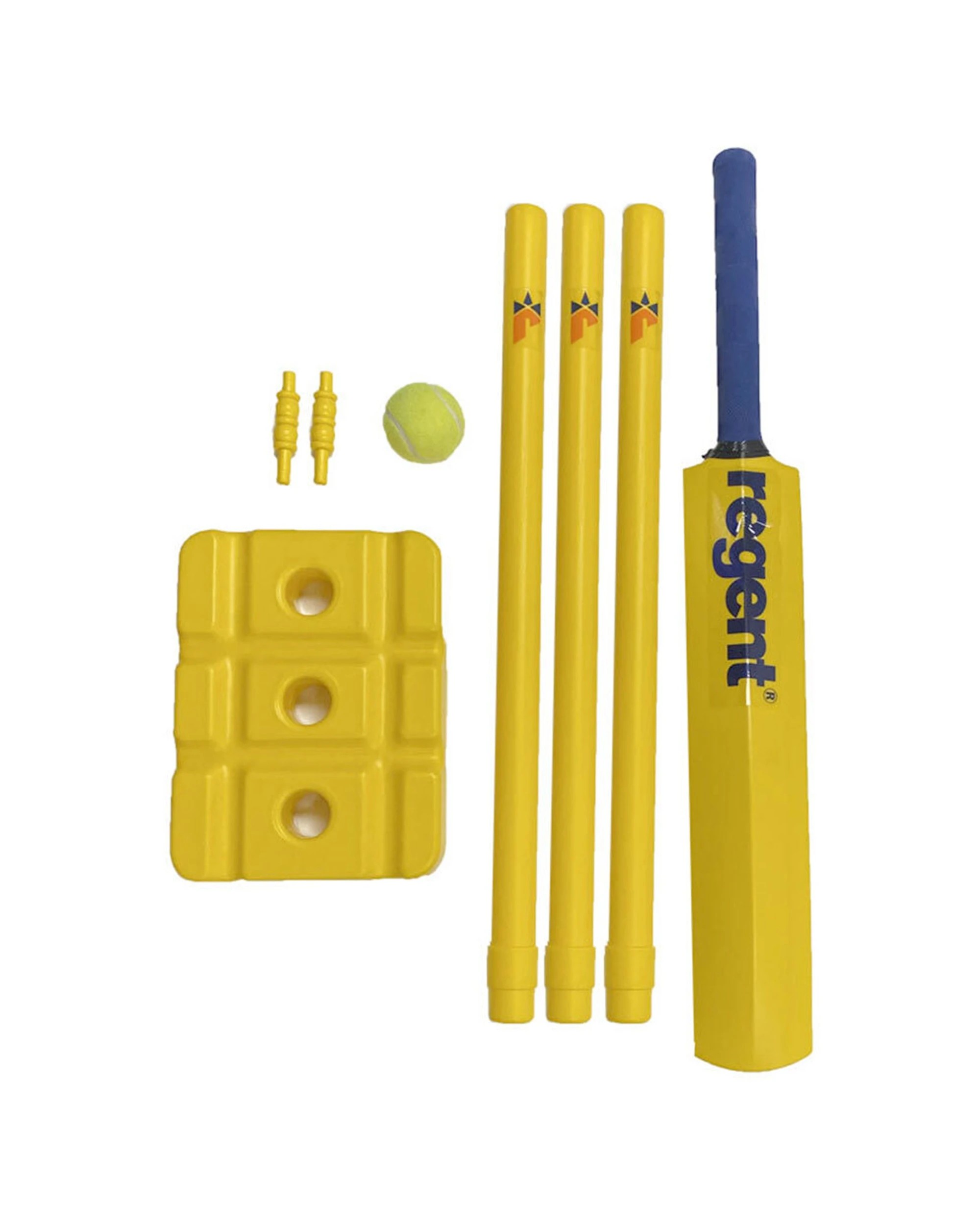 1 Regent Beach Cricket Ball Bat Wickets Set With Bag - Orange, 1 of 2