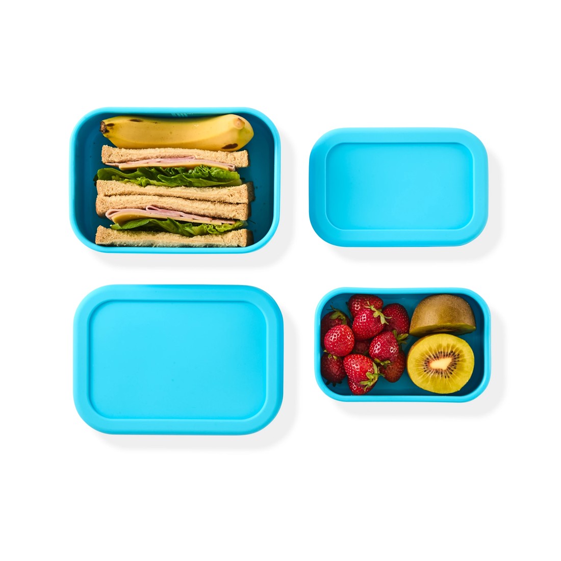 3 2 Pack Blue Silicone Snack Box, 3 of 10