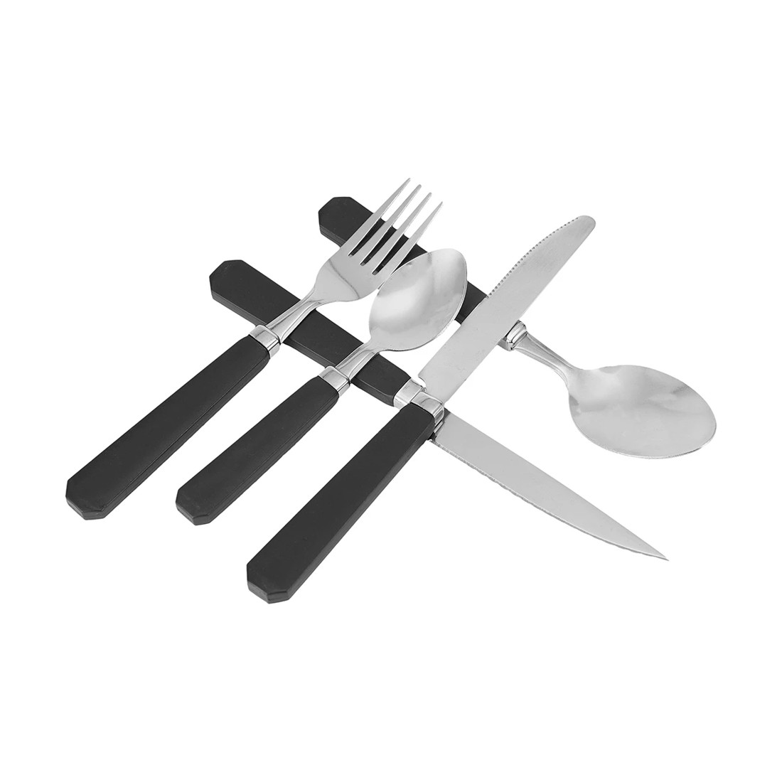 2 Black 30 Piece Cutlery Set with Caddy, 2 of 6