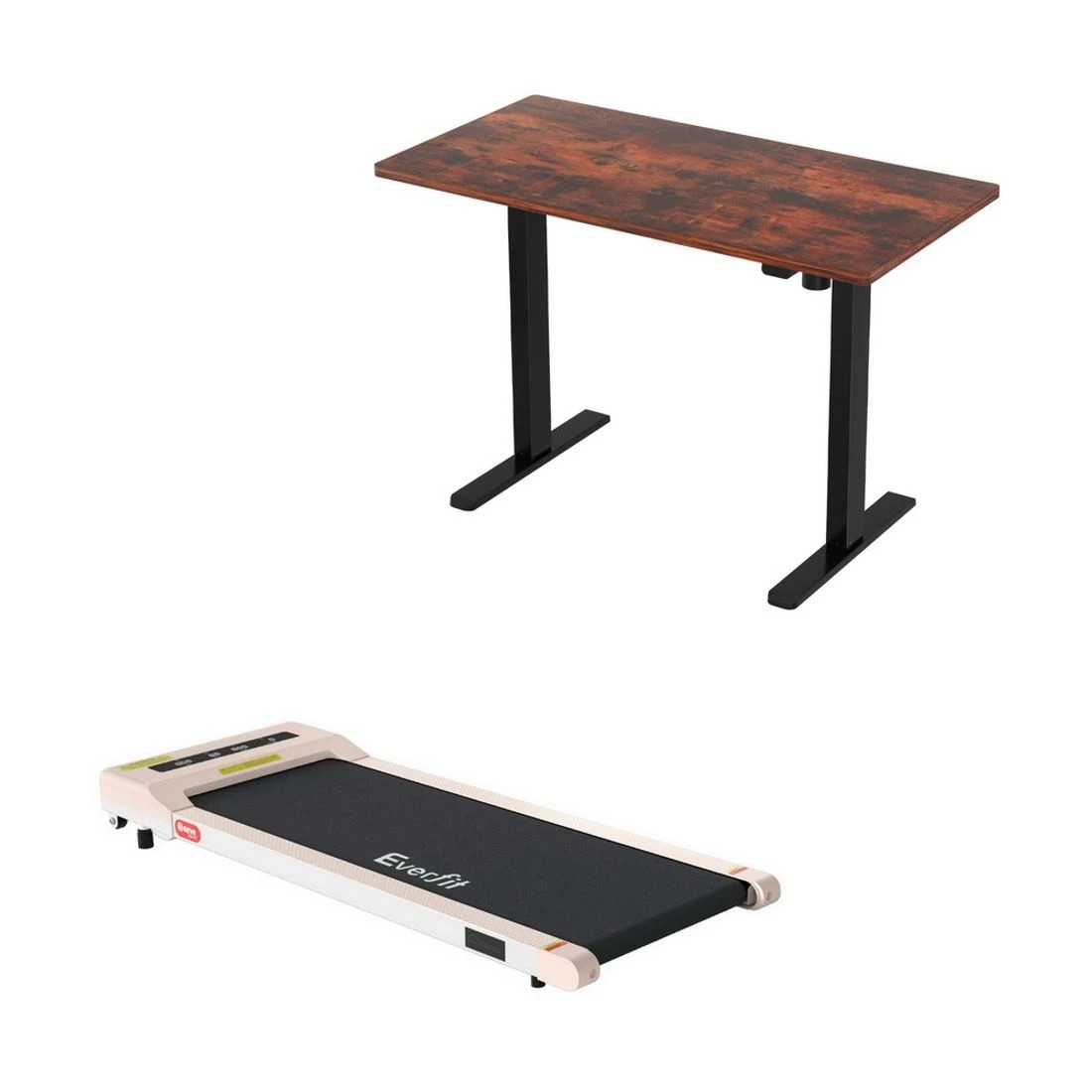 1 Artiss 360mm Treadmill Electric Walking Pad with 140cm Automatic Standing Desk - Black, 1 of 6