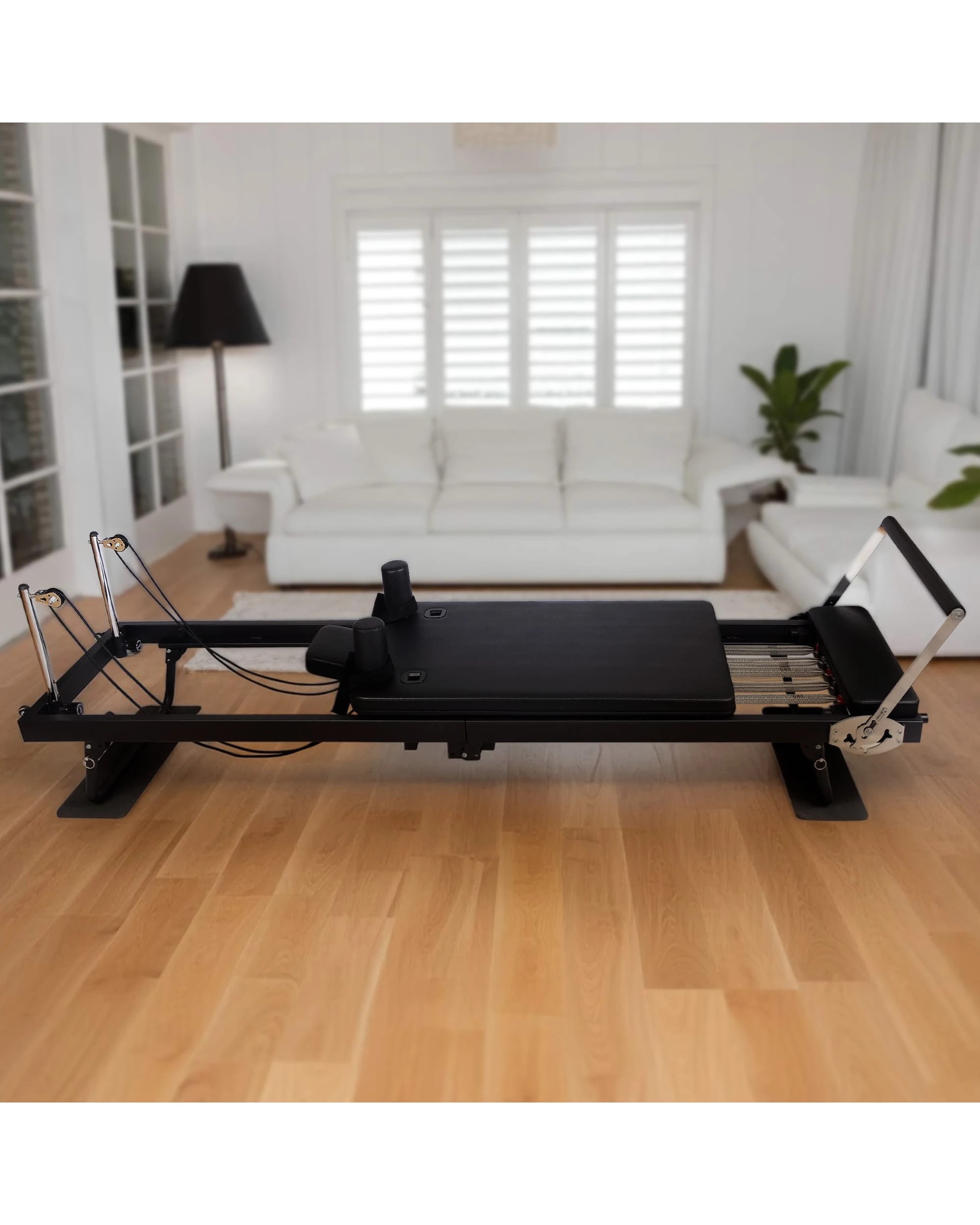 2 Powertrain Aria Pilates Reformer Machine Steel Foldable Home Gym Equipment Exercise Trainer Black, 2 of 6