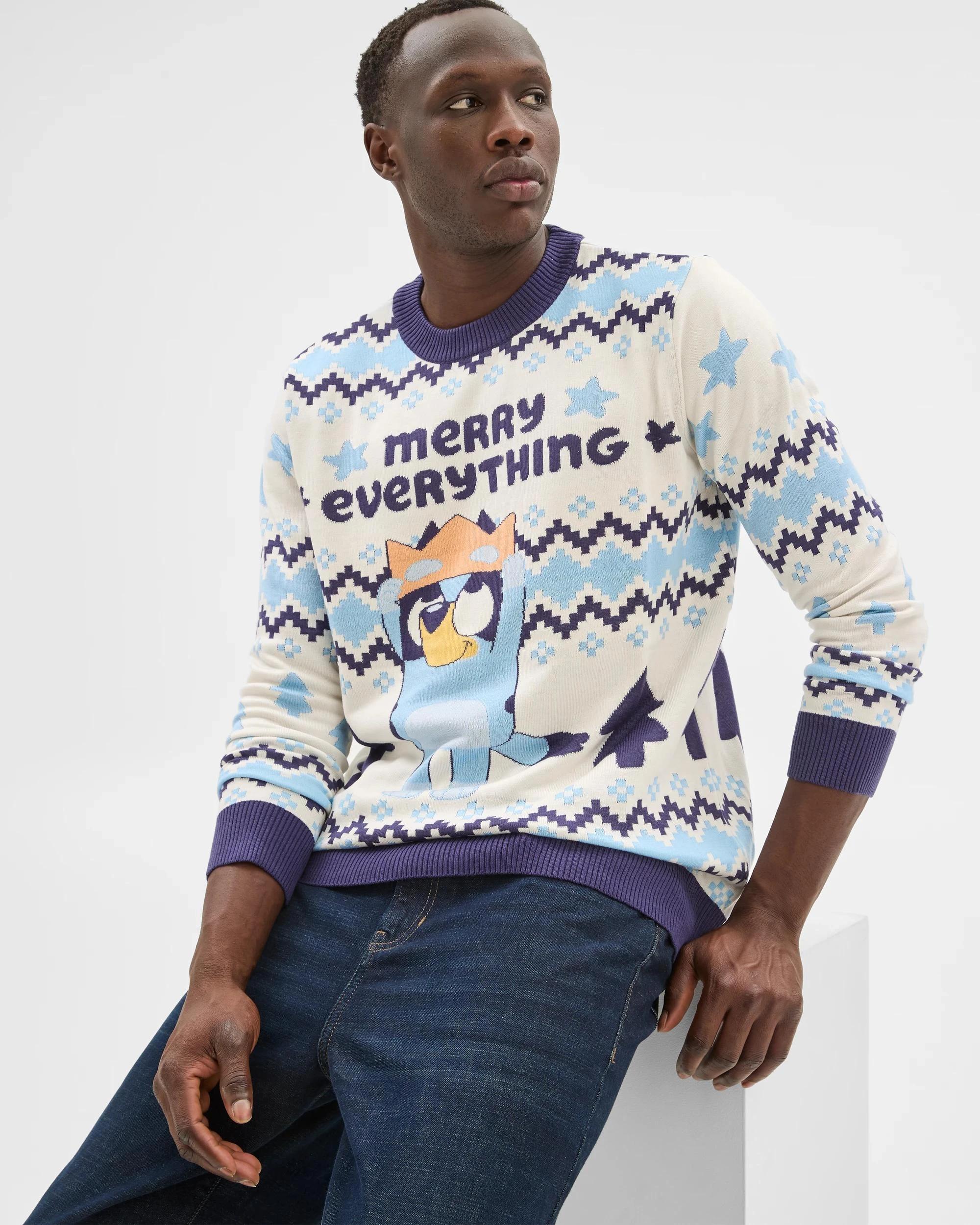 1 Licensed Christmas Bluey Jumper BLUE, 1 of 6