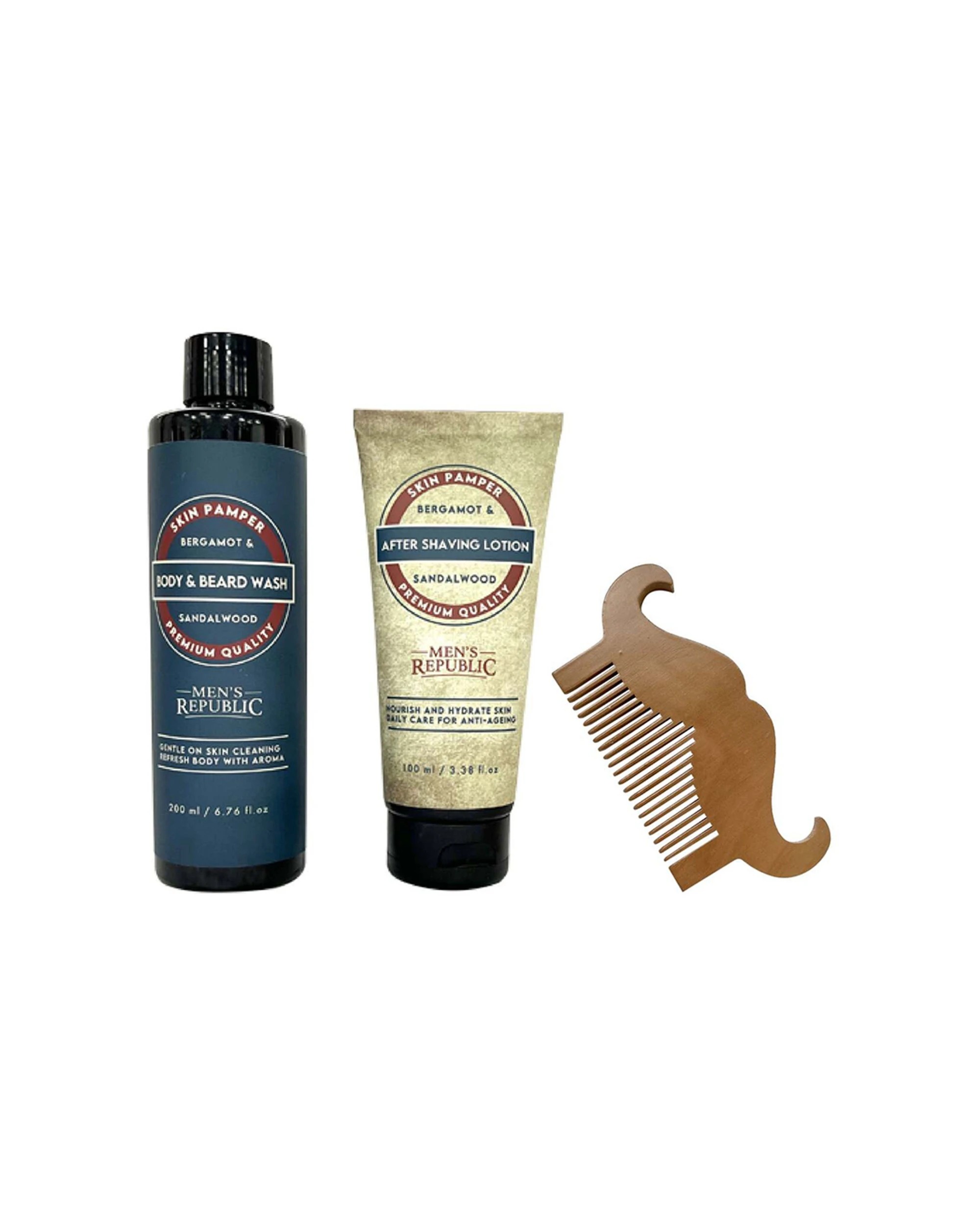 2 Mens Republic 4Pc Grooming Set Includes Toolcase Beard Care Kit For Men Grooming Essentials - Black, 2 of 7