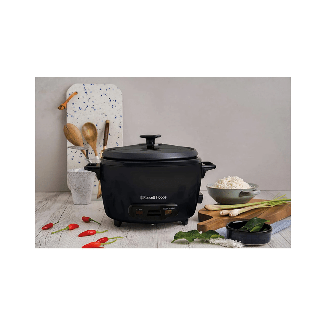 7 Russell Hobbs Rhrc20blk Turbo Electric Rice Cooker/steamer 1000 W Non-stick 3l
 - Black, 7 of 7