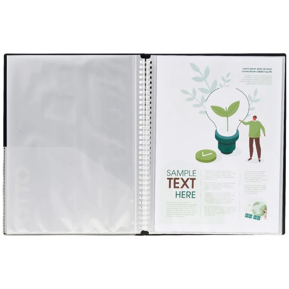 4 Otto A4 Fixed Display Book 20 Pockets Black, 4 of 5