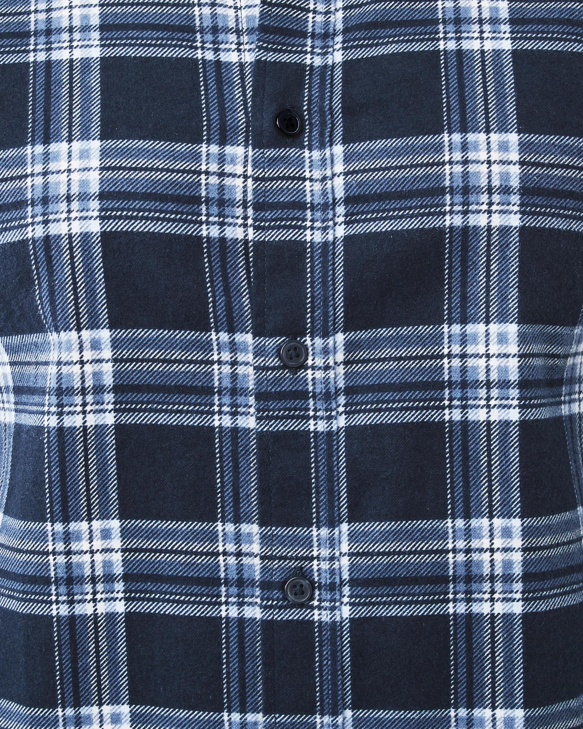 6 Long Sleeve Printed Plaid Shirt Nvy Check, 6 of 7