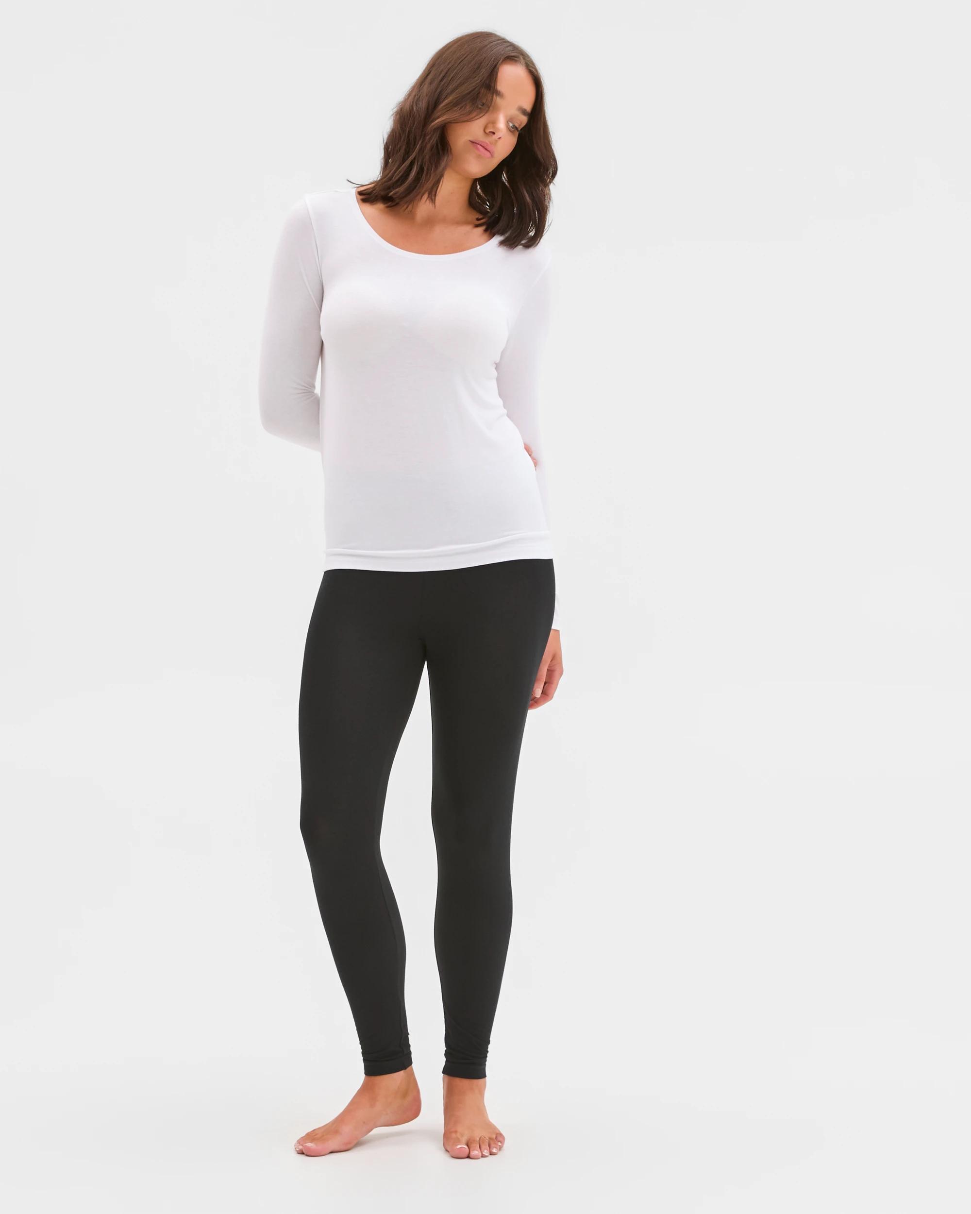 1 Target Woman Bamboo Base Layer Long Sleeve Thermal Top WHITE, 1 of 5