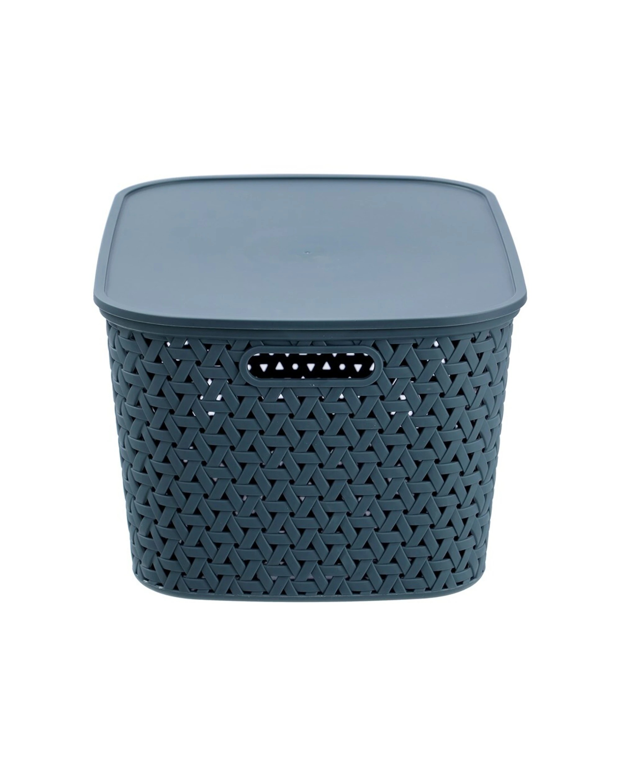 3 Boxsweden Woven Rattan 26l 40cm Lidded Basket Stackable Storage Organiser - Assorted, 3 of 9