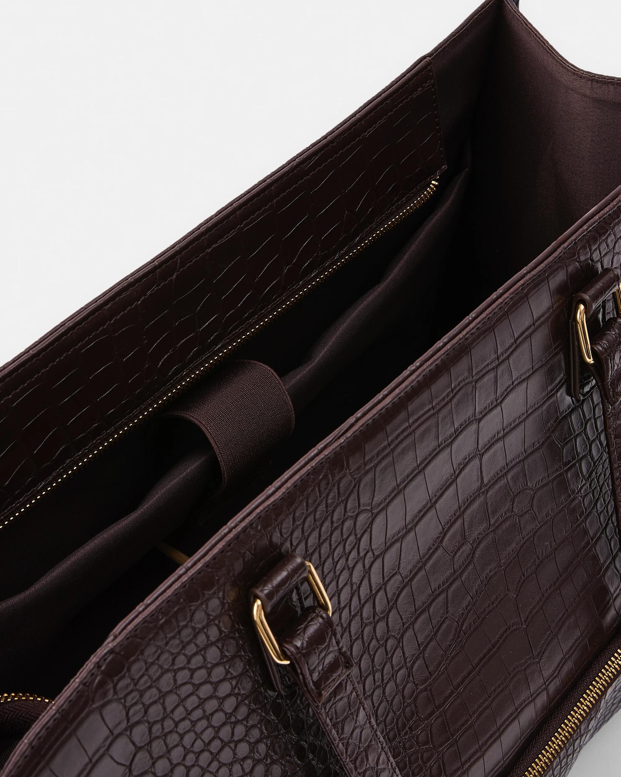 6 2-in-1 Work Tote Bag Deep Fudge, 6 of 10