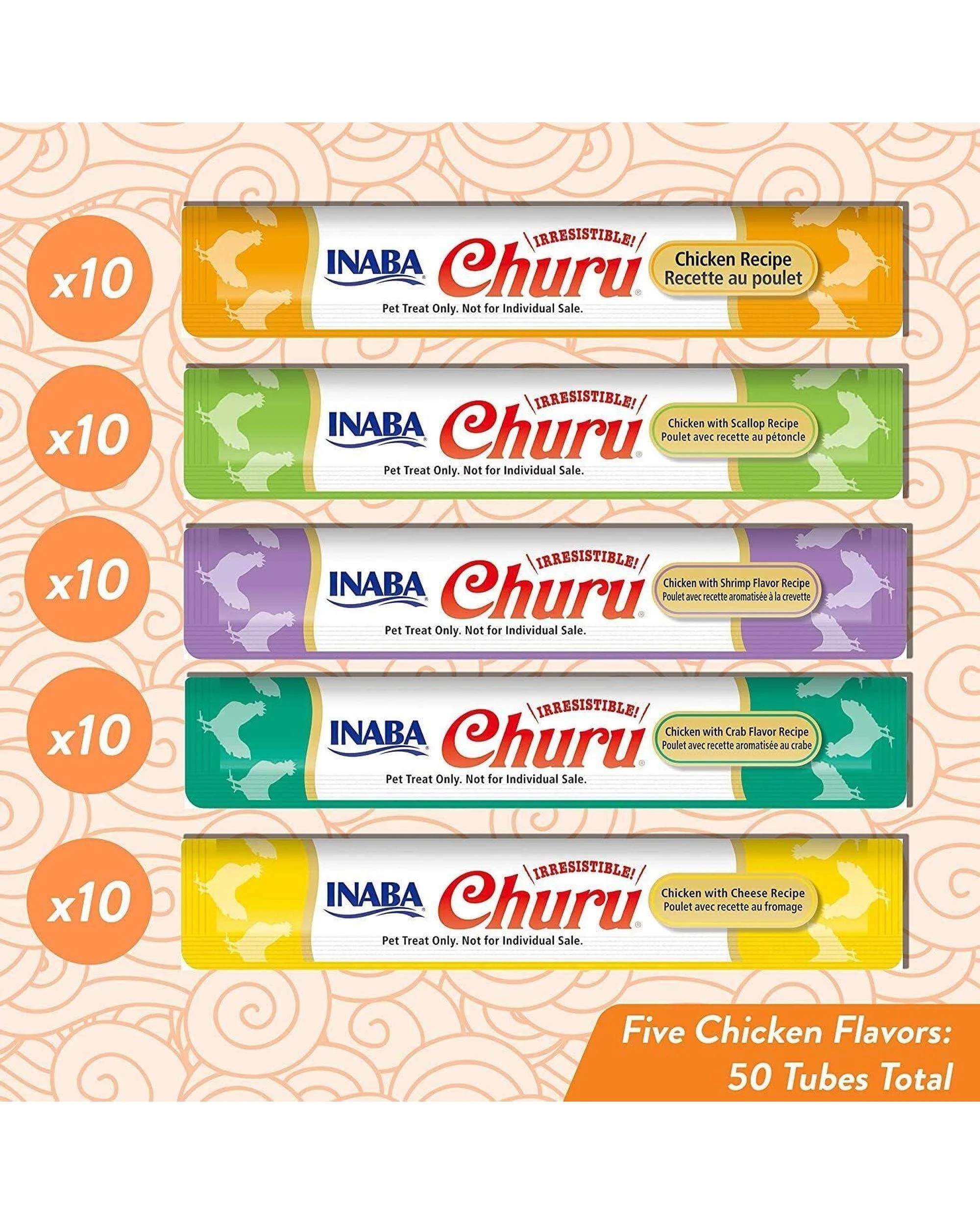 3 Inaba Churu Puree Lickable Cat Treats Chicken Variety Box 50 x 14g, 3 of 7