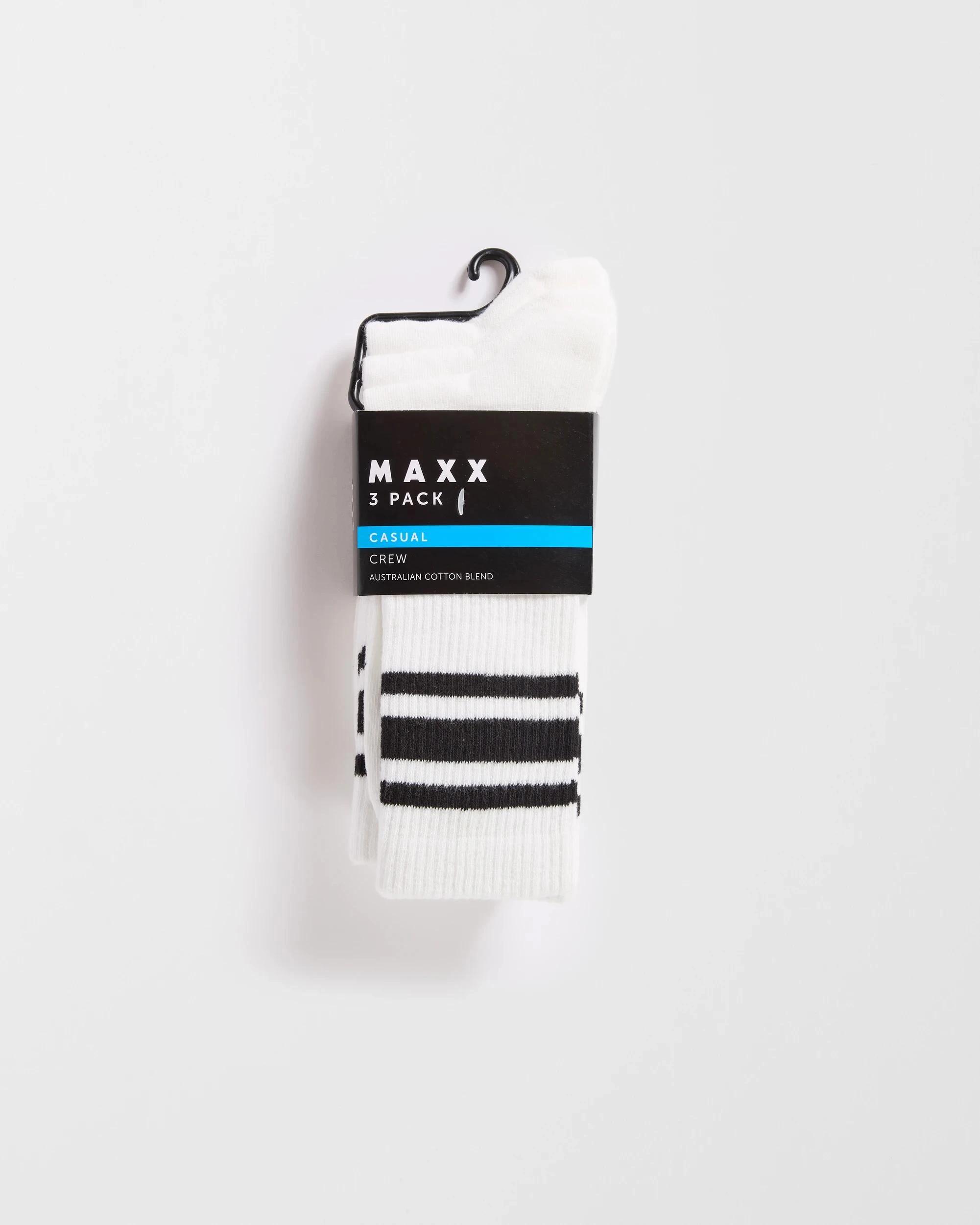 1 Maxx Australian Cotton Blend 3 Pack Casual Rib Socks WHITE, 1 of 1