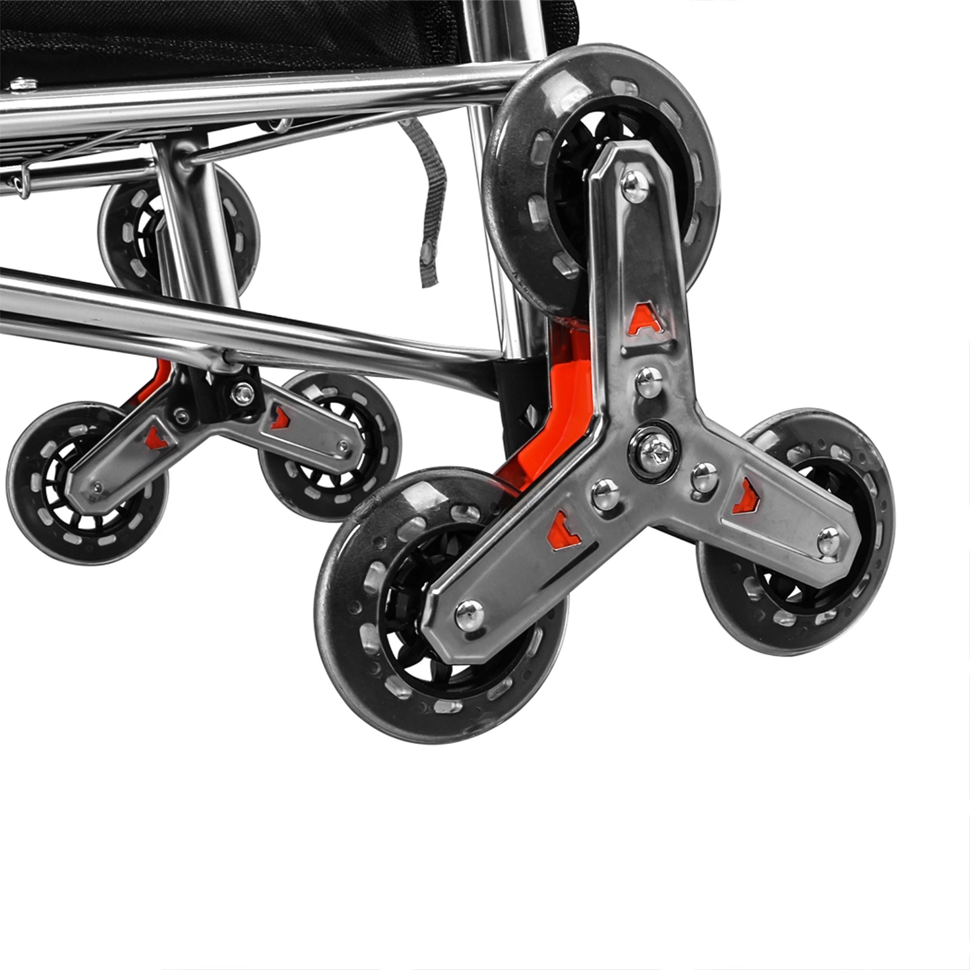 4 Mountview Foldable Shopping Cart Trolley Basket Grocery Portable Black 40L Wheel - Black, 4 of 5