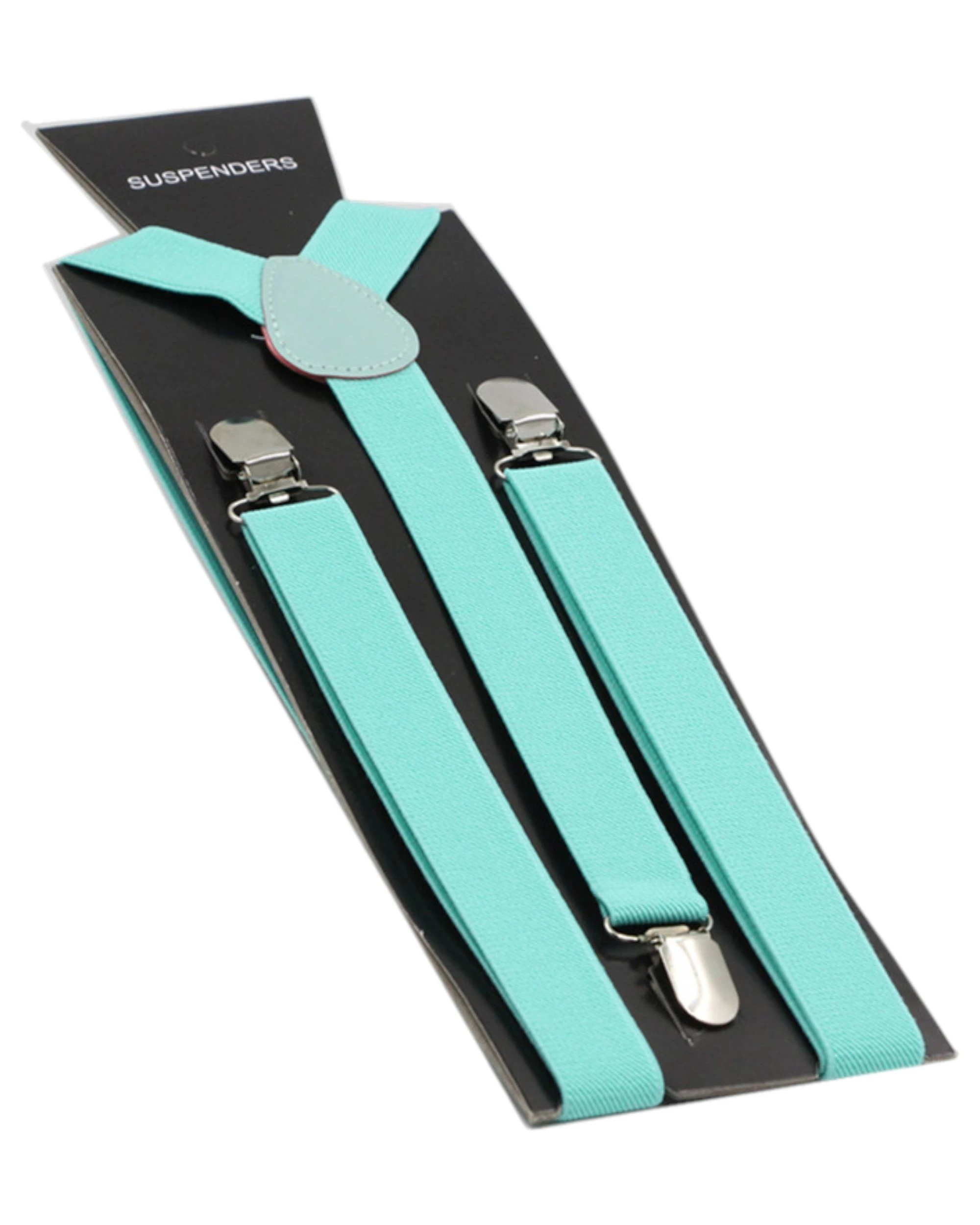 2 Zasel Mens Adjustable 100cm Mint Green Suspenders - Green, 2 of 3
