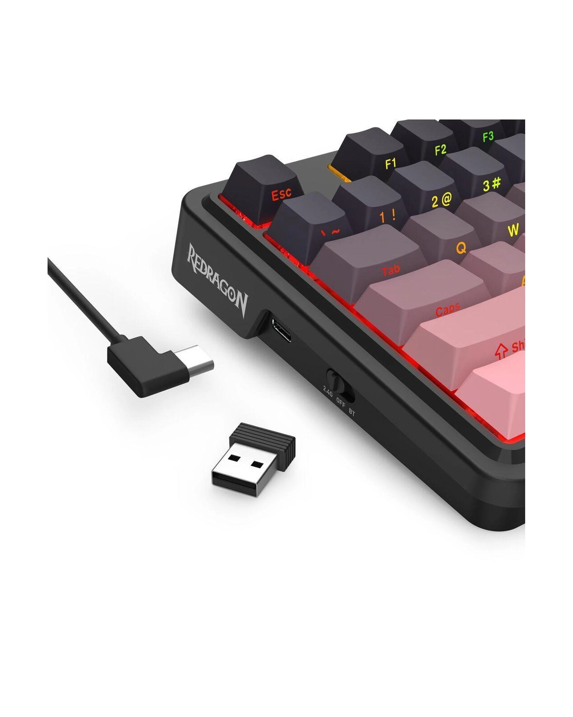 7 Redragon K728SP RGB Pro Pink TKL Gasket Wireless Mechanical Keyboard, 7 of 8