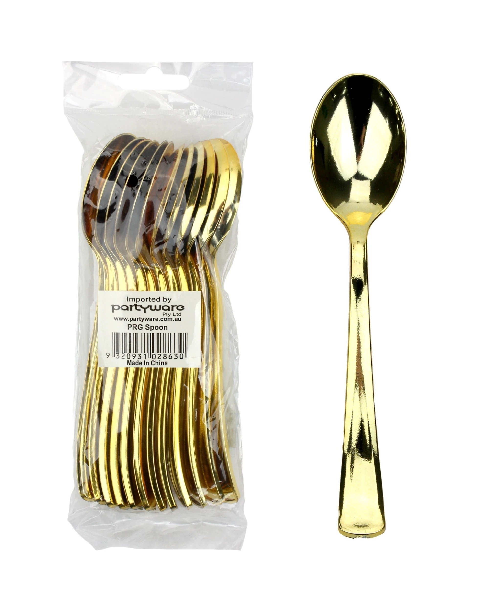 1 Partyware Gold Reusable Plastic Spoons Pack of 12 - Gold, 1 of 1