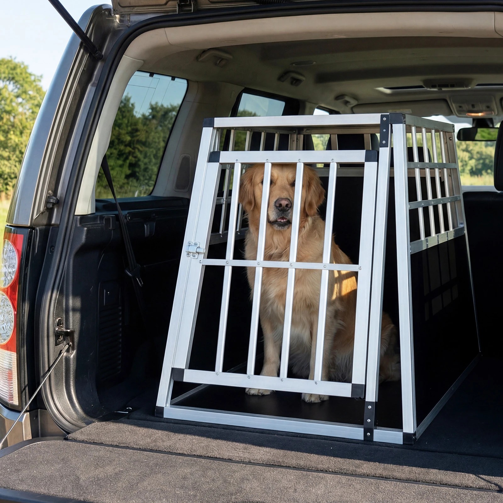 3 Costway Aluminum Travel Dog Crate Pet Transport Box Kennel 91x65x69.5cm, 3 of 6