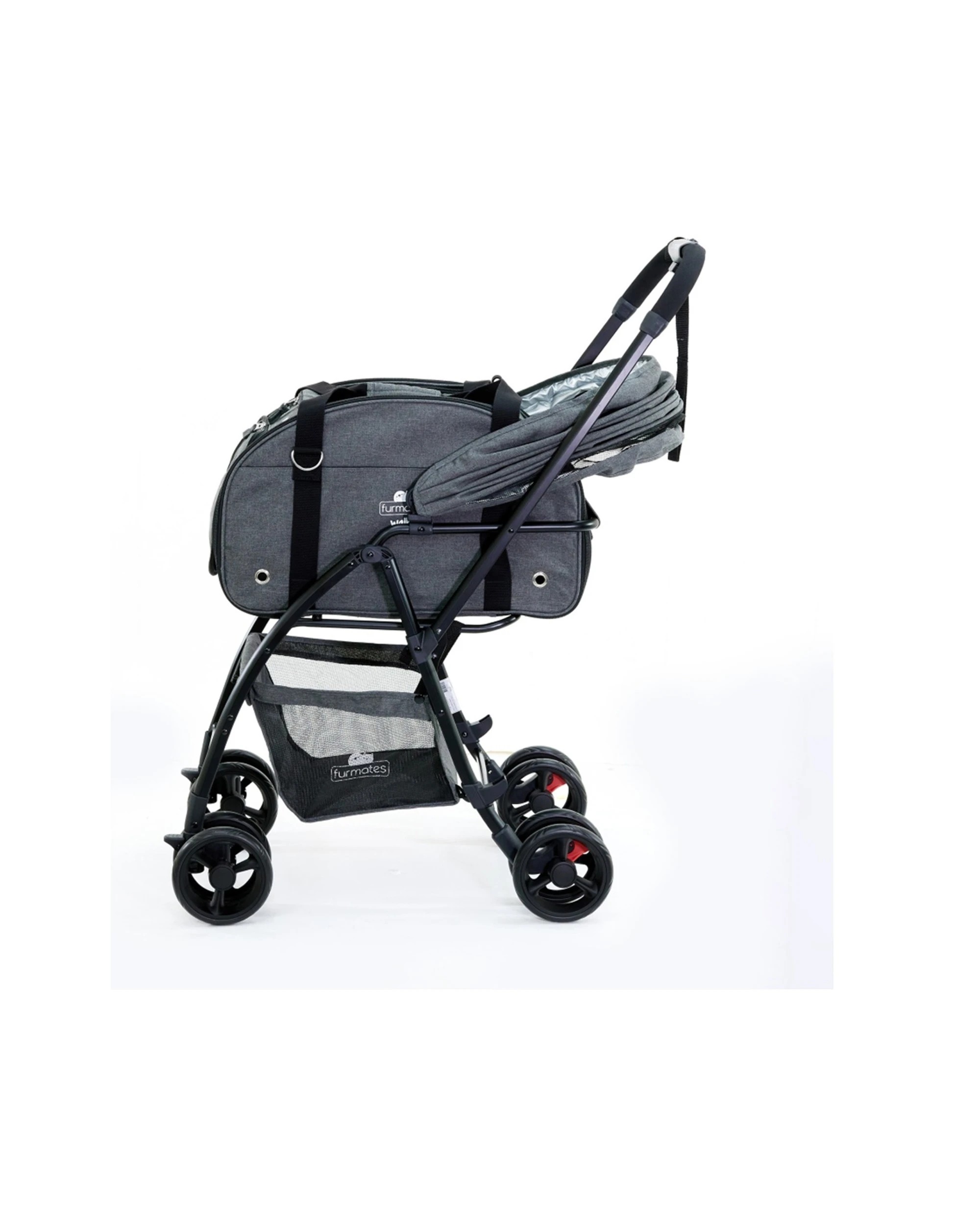 8 Furmates Walky Pet Stroller Pram Removable Carrier Sun Canopy 10kg One Hand Fold - Grey, 8 of 8