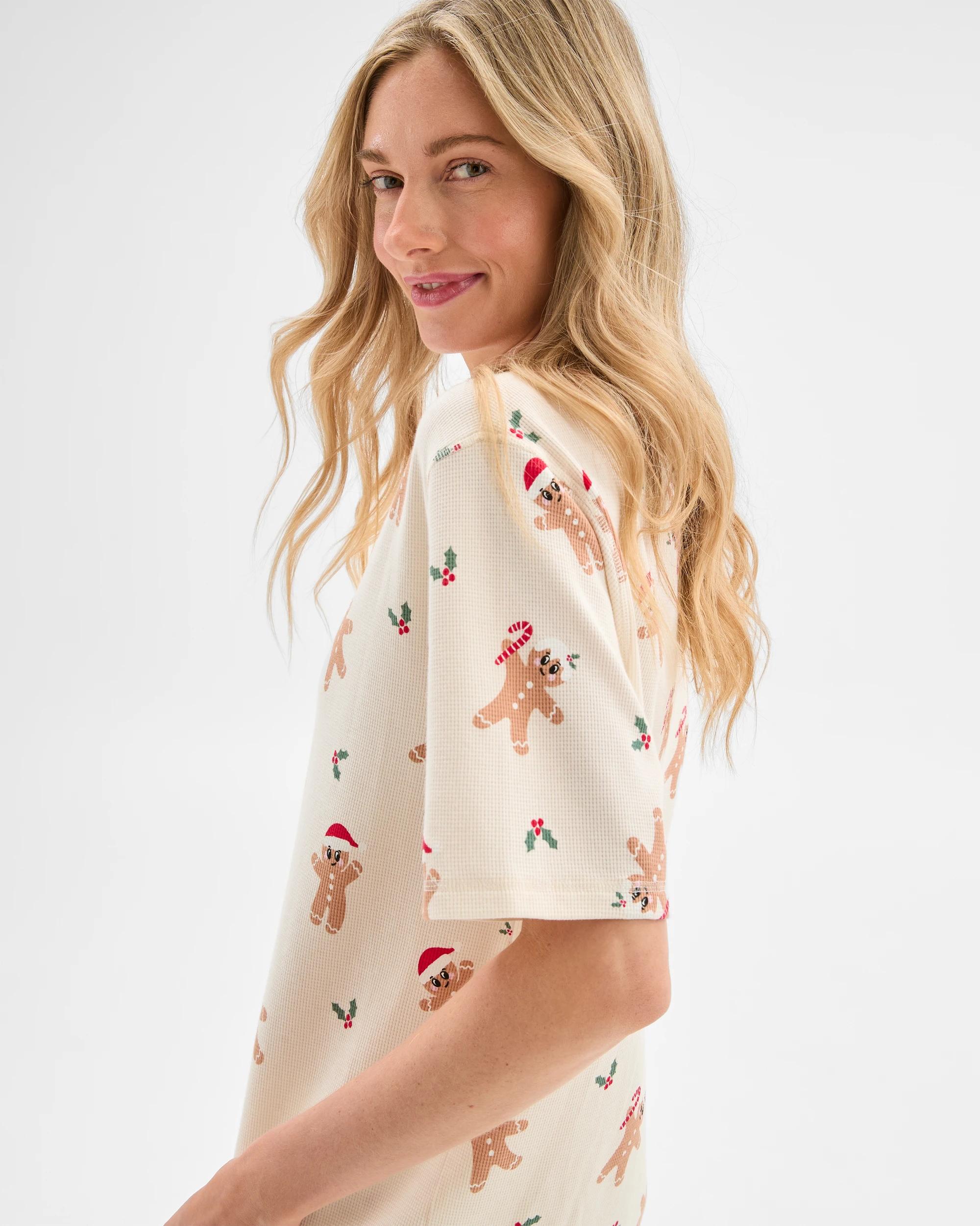 3 Target Family Matching Christmas Gingerbread Australian Cotton Womens Waffle Pyjama Set GINGERBREAD, 3 of 8