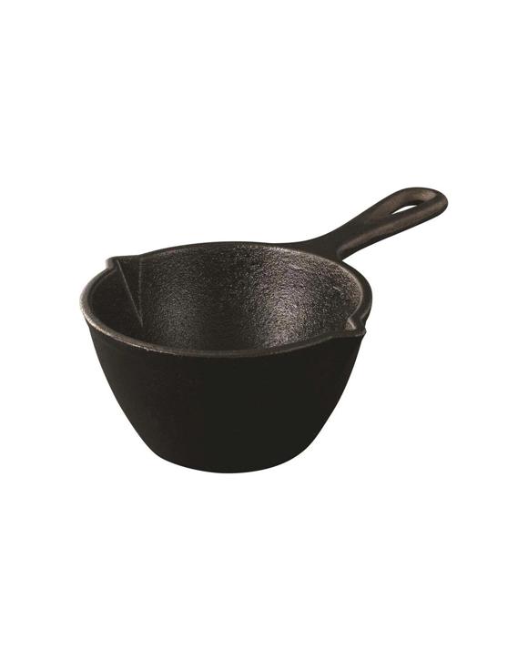 Pyrolux Pyrocast 12cm 0.49l Cast Iron Sauce Pot Pre-seasoned Twin Spouts - Black