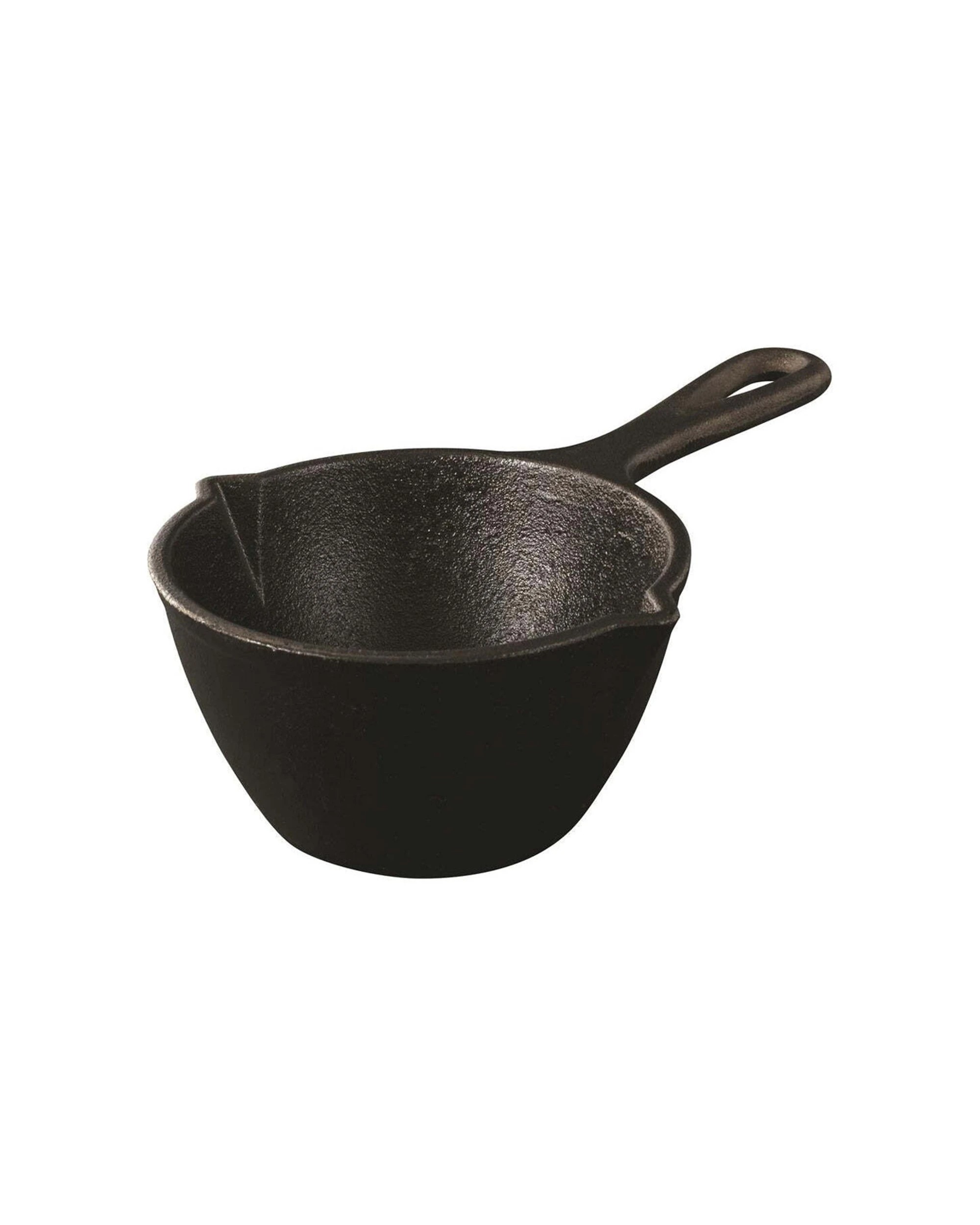 1 Pyrolux Pyrocast 12cm 0.49l Cast Iron Sauce Pot Pre-seasoned Twin Spouts - Black, 1 of 3