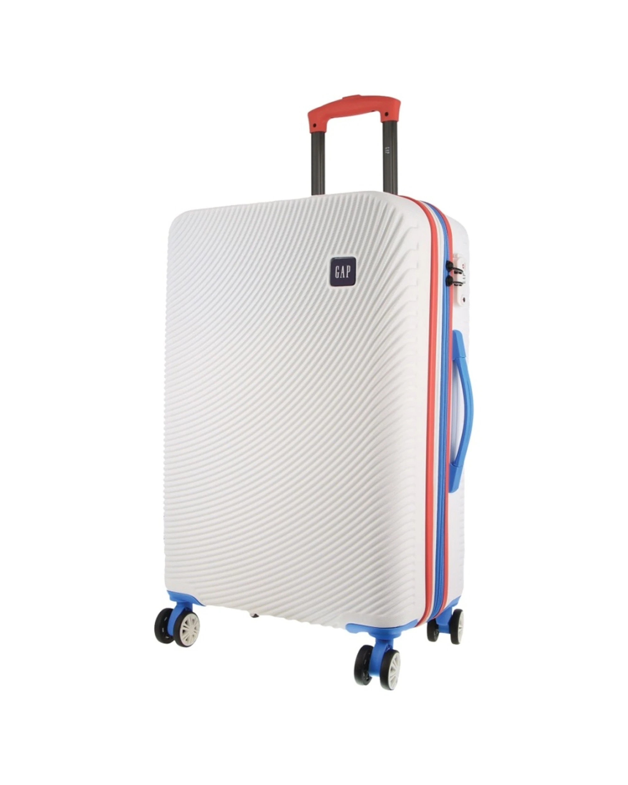 1 GAP Stripe Travel Hard-Shell Suitcase Medium Luggage 67x46cm - White, 1 of 6